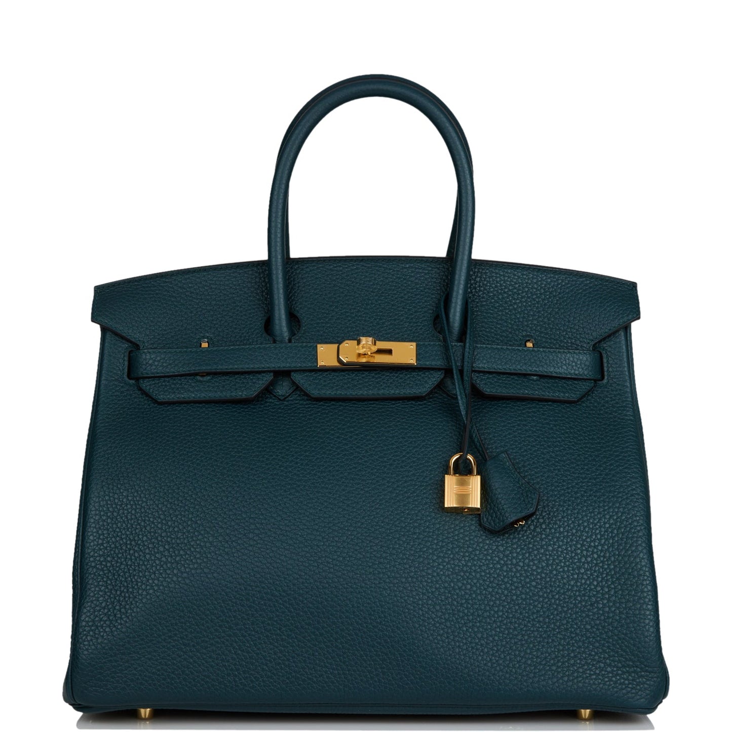Hermes Birkin Vert Cypress Togo Hardware Handbag Gold Travel Bag