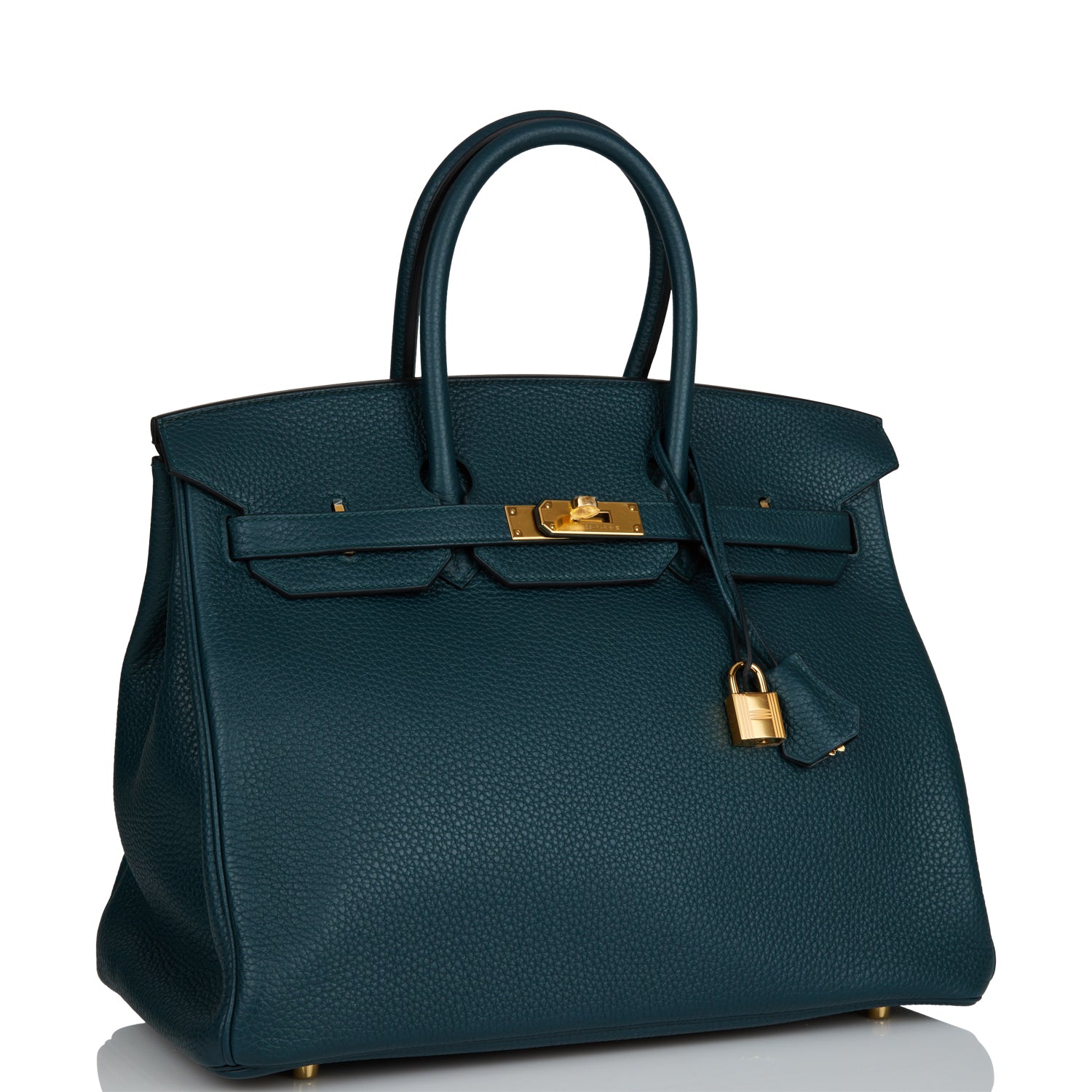 Hermes Birkin Vert Cypress Togo Hardware Handbag Gold Travel Bag