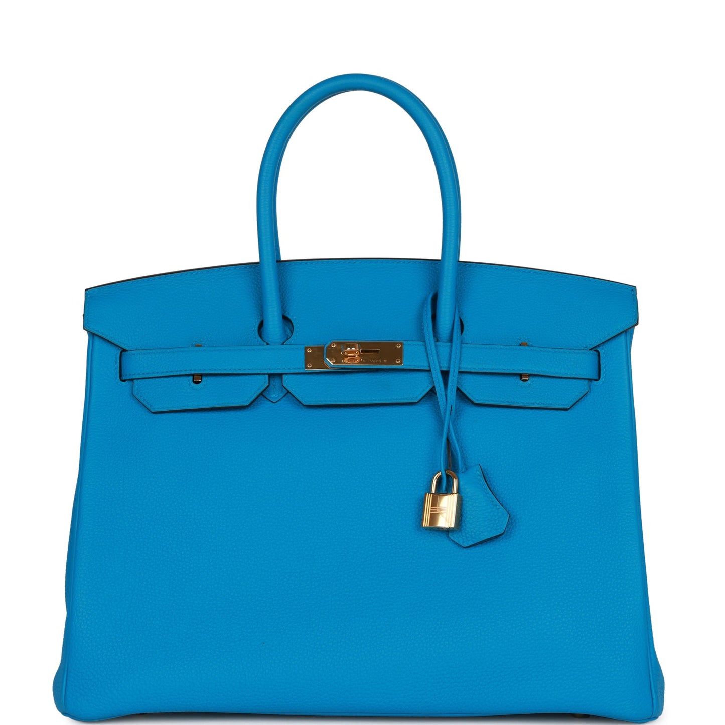 Hermes Birkin Bleu Zanzibar Togo Hardware Handbag Gold Travel Bag