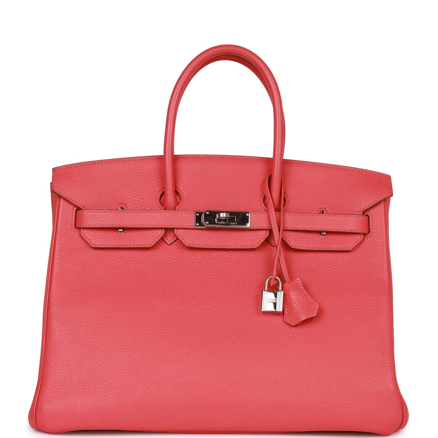 Hermes Birkin Rose Jaipur Clemence Palladium Hardware Handbag Travel Bag