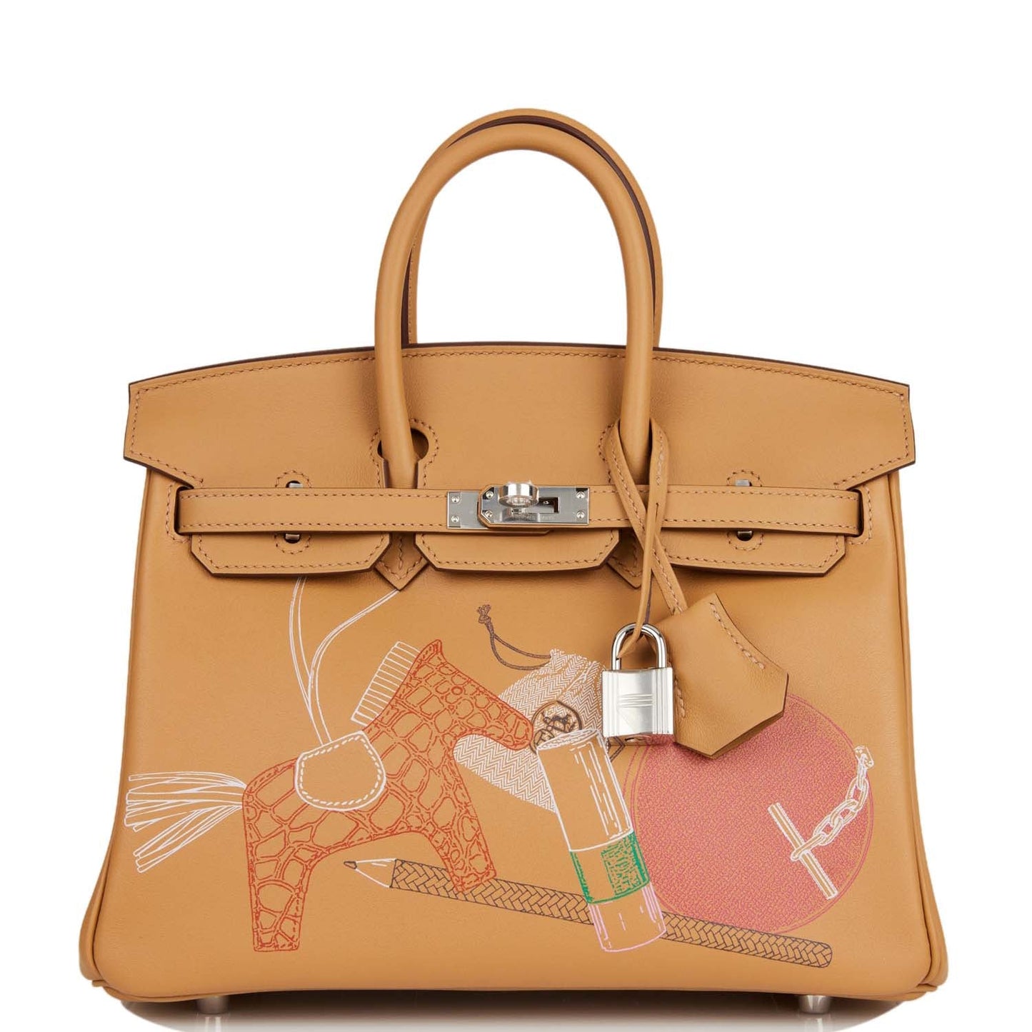 Hermes Birkin Out Biscuit Swift Palladium Hardware Handbag Travel Bag Palladium Hardware