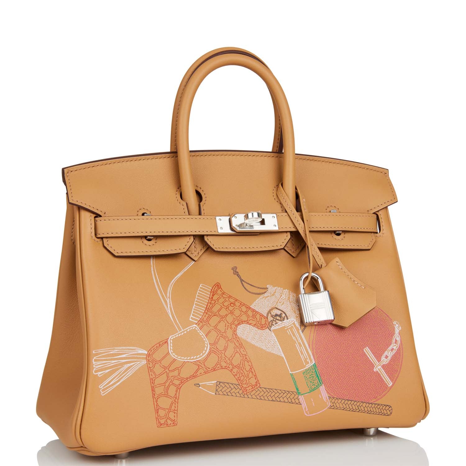 Hermes Birkin Out Biscuit Swift Palladium Hardware Handbag Travel Bag