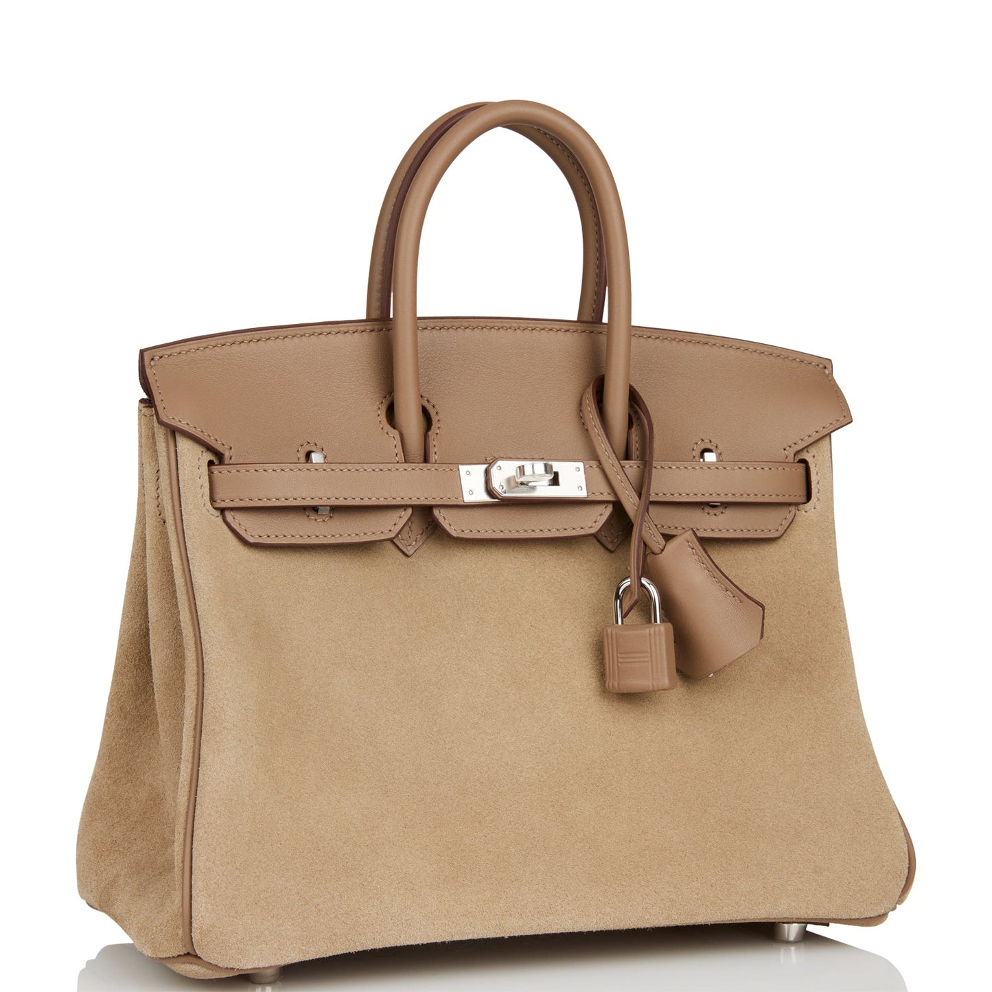 Hermes Birkin Gris Caillou Grizzly And Swift Palladium Travel Bag Palladium Hardware