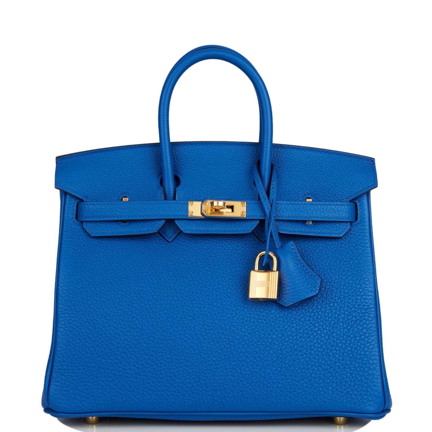 Hermes Birkin Bleu France Togo Hardware Handbag Gold Travel Bag Gold Hardware