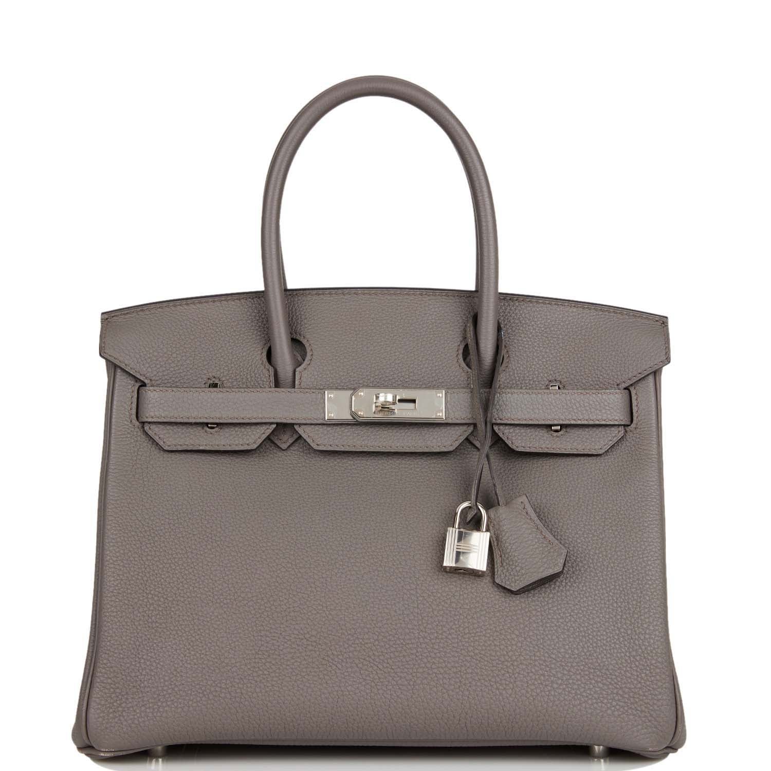 Hermes Birkin Etain Togo Palladium Hardware Handbag Travel Bag Palladium Hardware