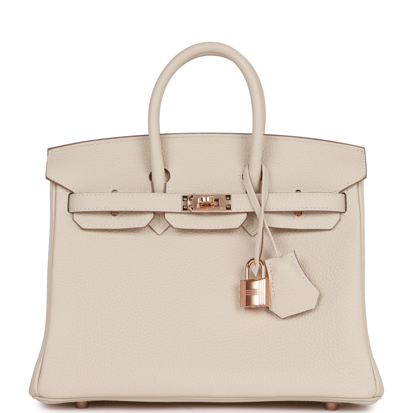 Hermes Birkin Craie Togo Rose Hardware Handbag Gold Travel Bag