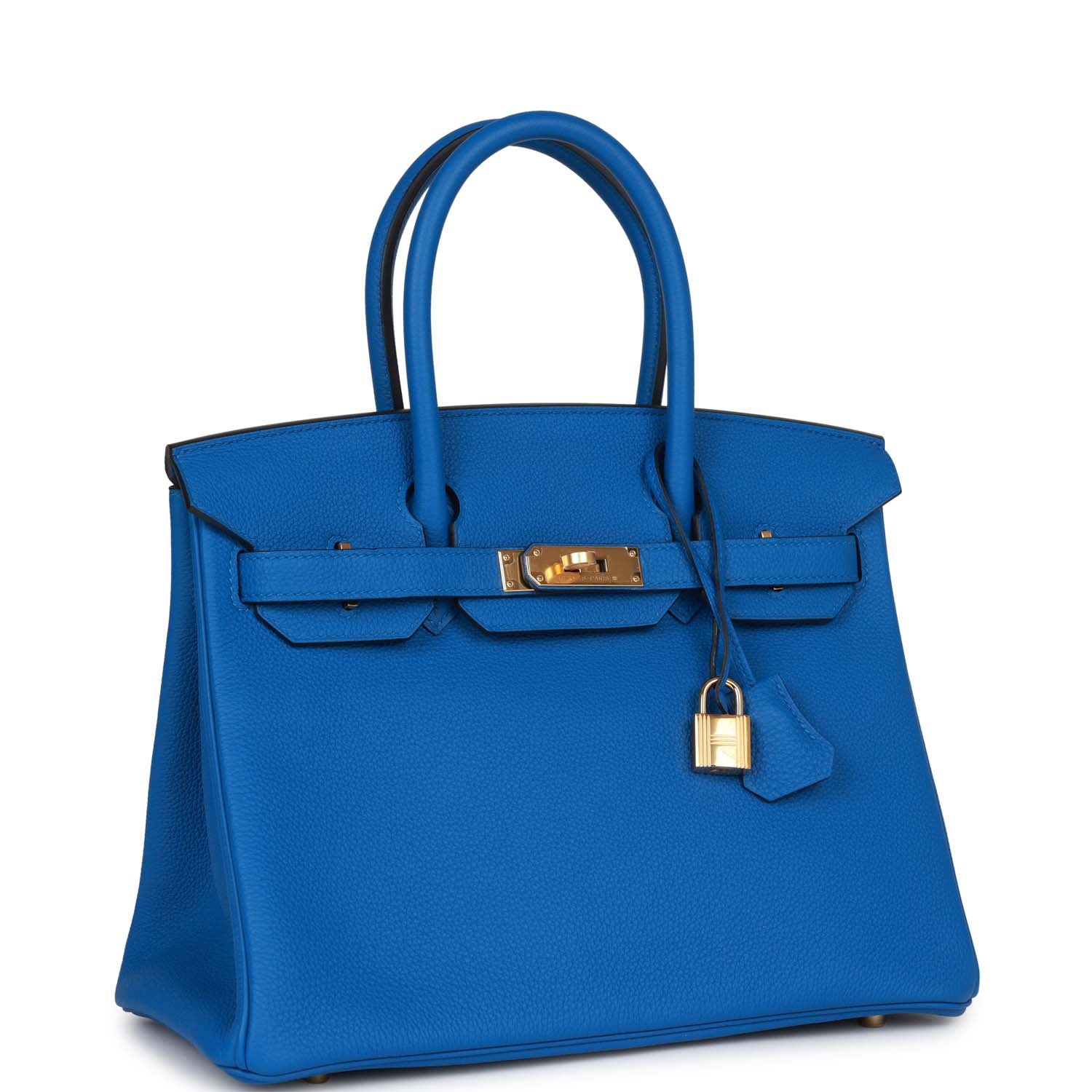 Hermes Birkin Bleu Zellige Togo Hardware Handbag Gold Travel Bag Togo Gold Hardware