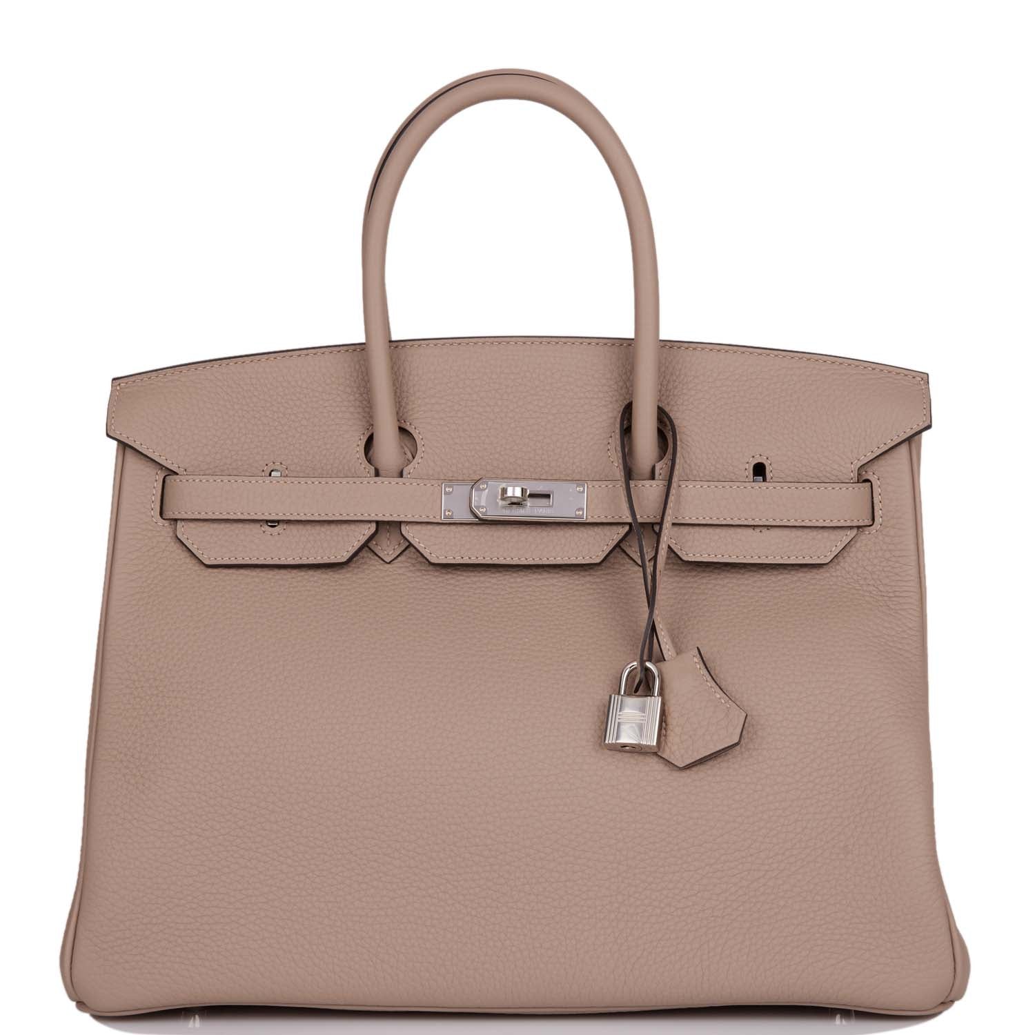 Hermes Birkin Gris Tourterelle Togo Palladium Hardware Handbag Travel Bag