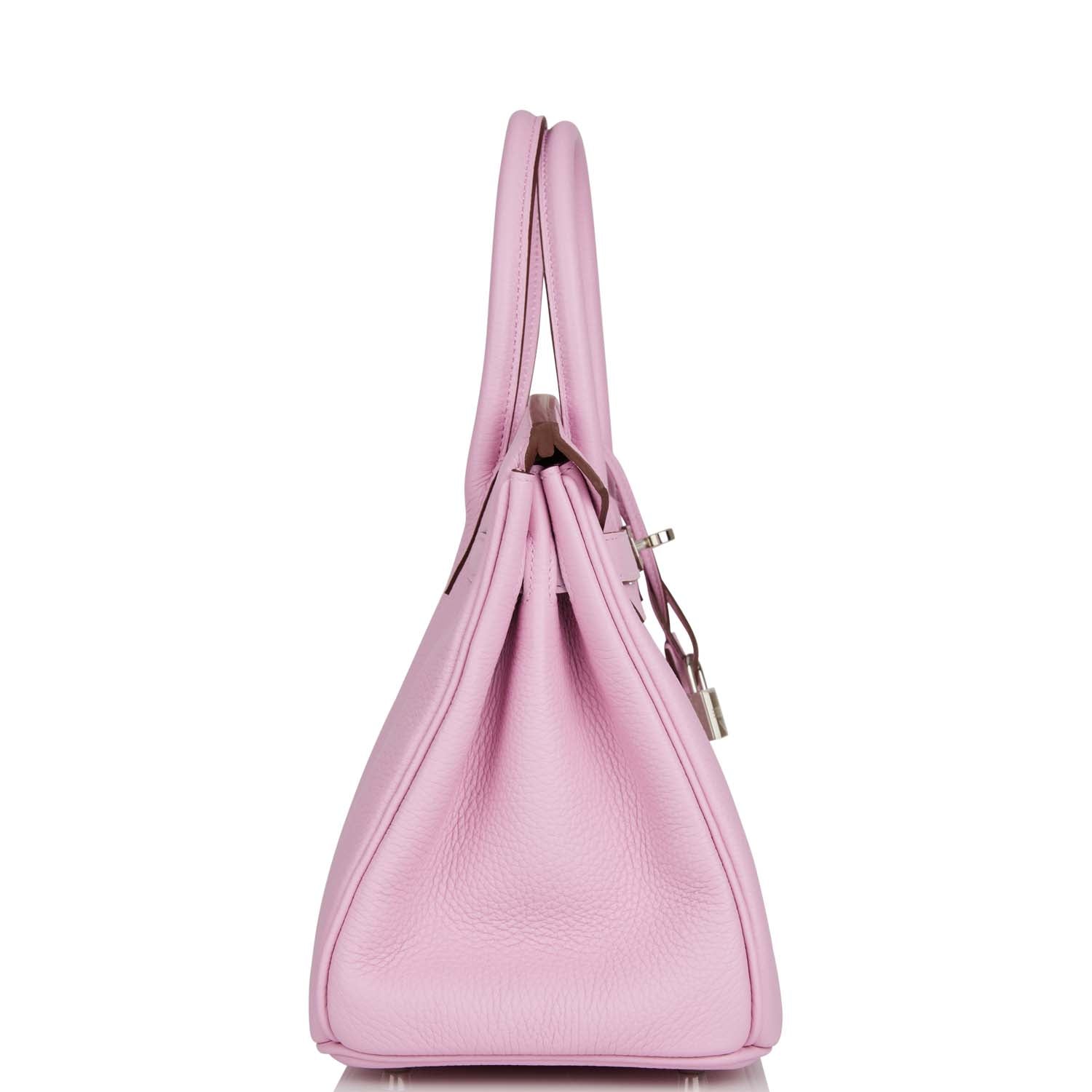Hermes Birkin Mauve Sylvestre Clemence Palladium Hardware Handbag Travel Bag Palladium Hardware