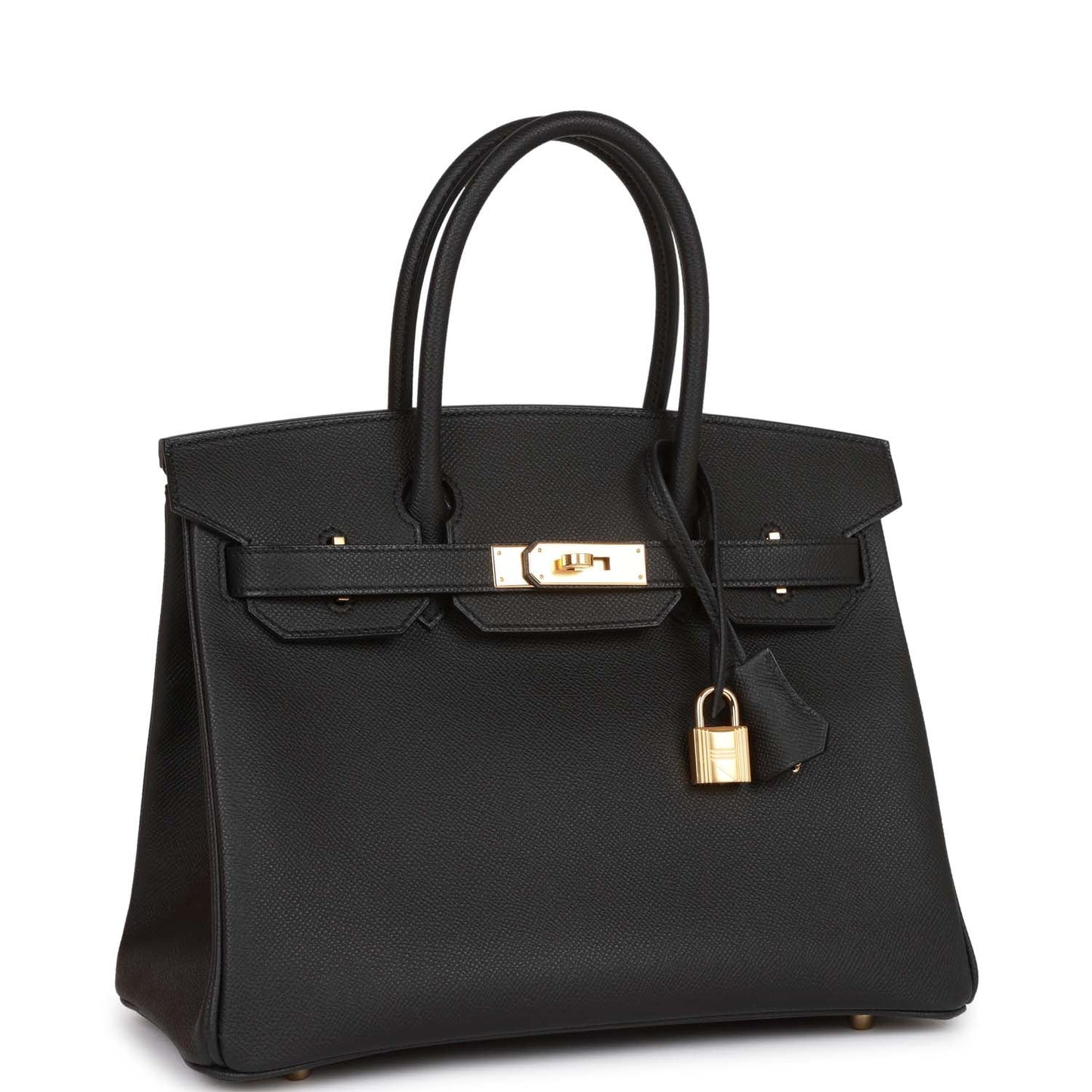 Hermes Birkin Epsom Hardware Handbag Black Gold Travel Bag 4