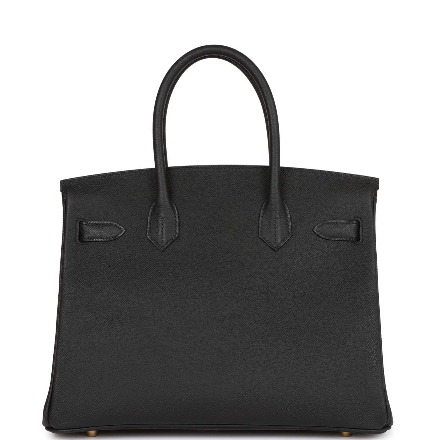 Hermes Birkin Epsom Hardware Handbag Black Gold Travel Bag 4