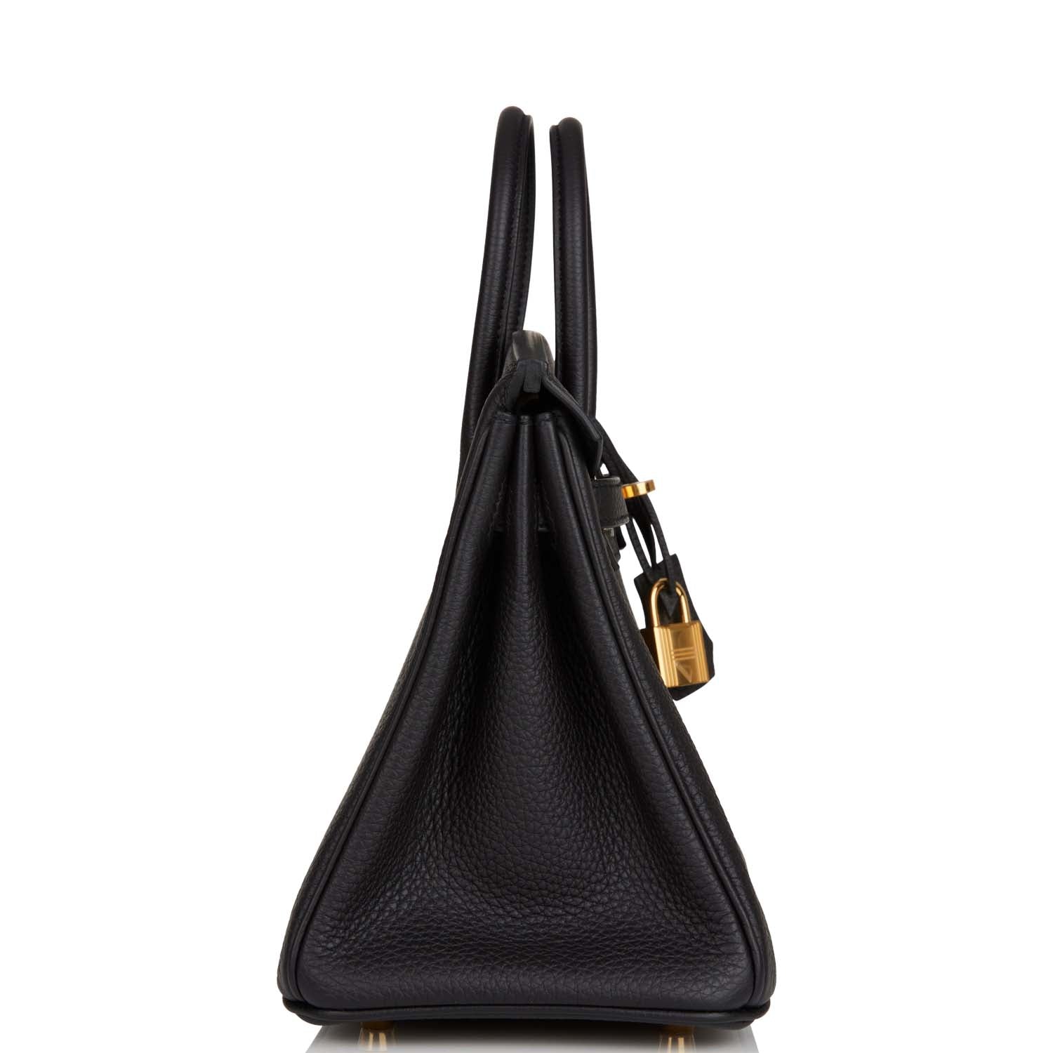Hermes Birkin Togo Hardware Handbag Black Gold Travel Bag 49