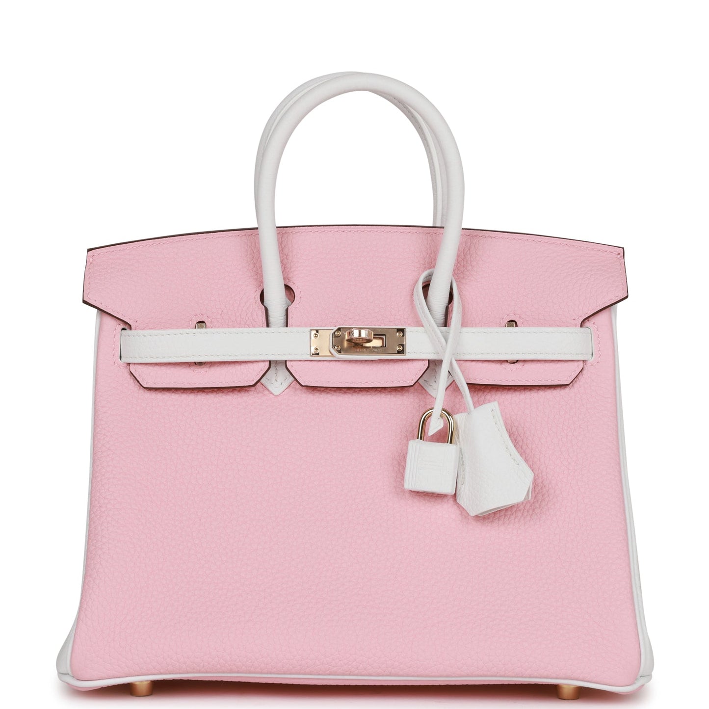 Hermes Special Order Hss Birkin Rose Sakura And Clemence White Travel Bag