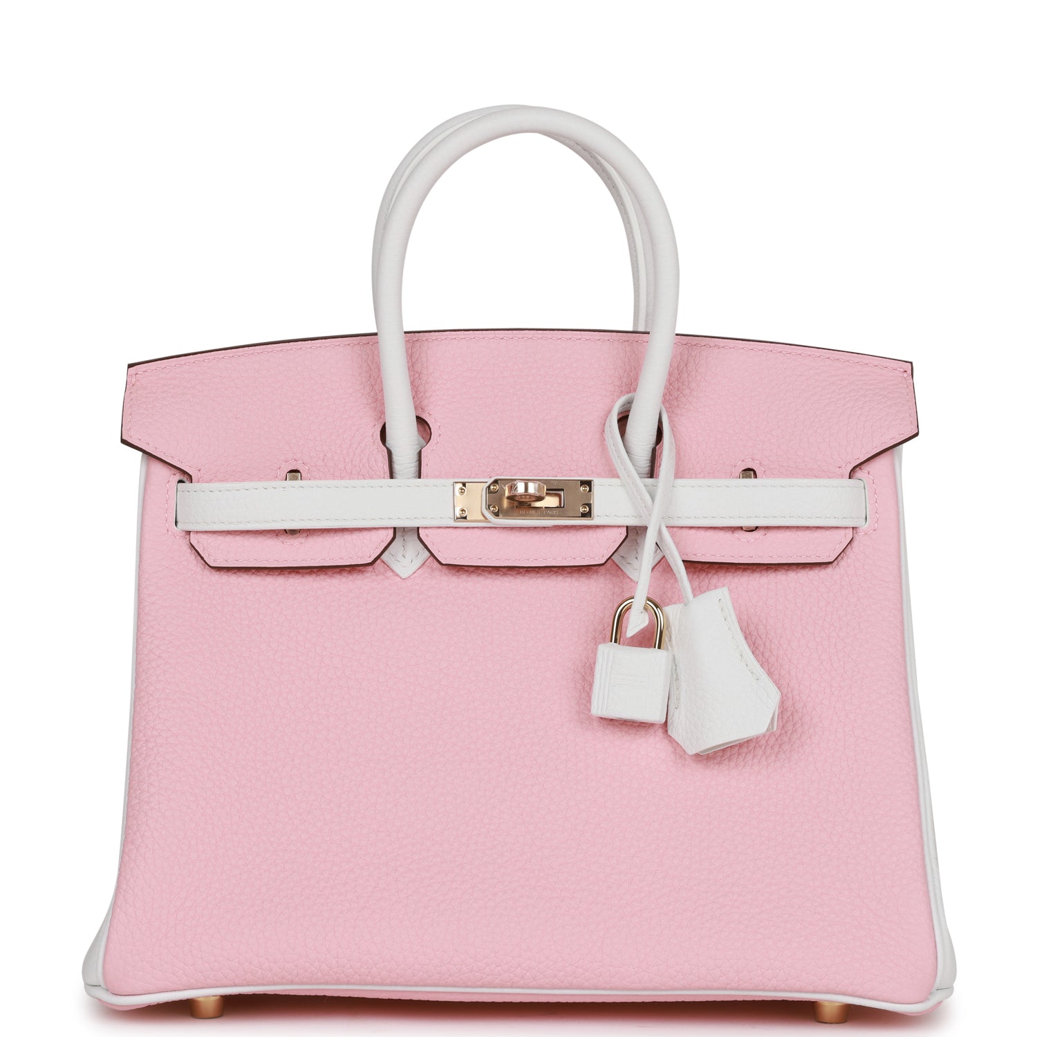 Hermes Special Order Hss Birkin Rose Sakura And Clemence White Travel Bag