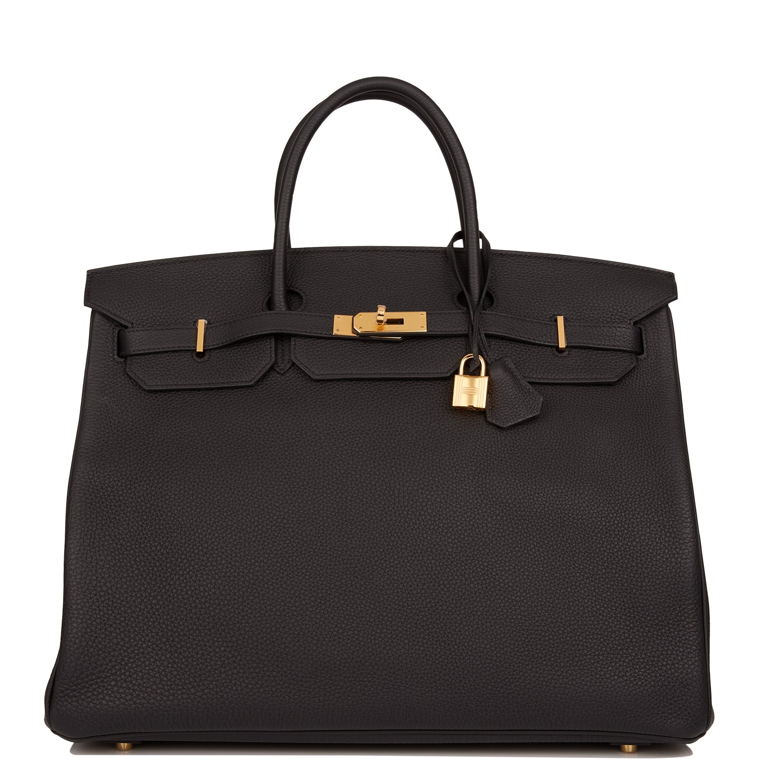 Hermes Birkin Togo Hardware Handbag Black Gold Travel Bag Gold Hardware