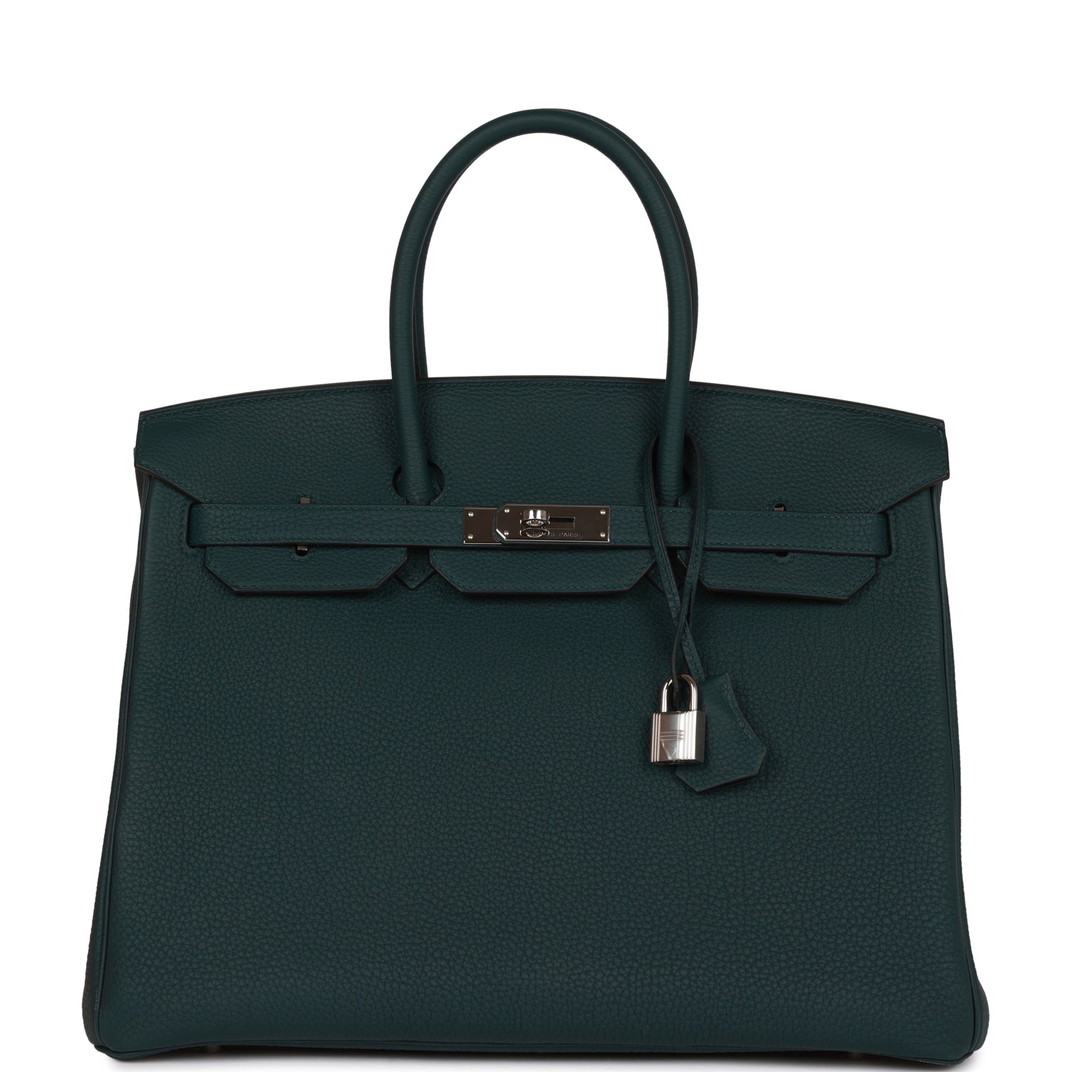 Hermes Birkin Vert Cypress Togo Palladium Hardware Handbag Travel Bag