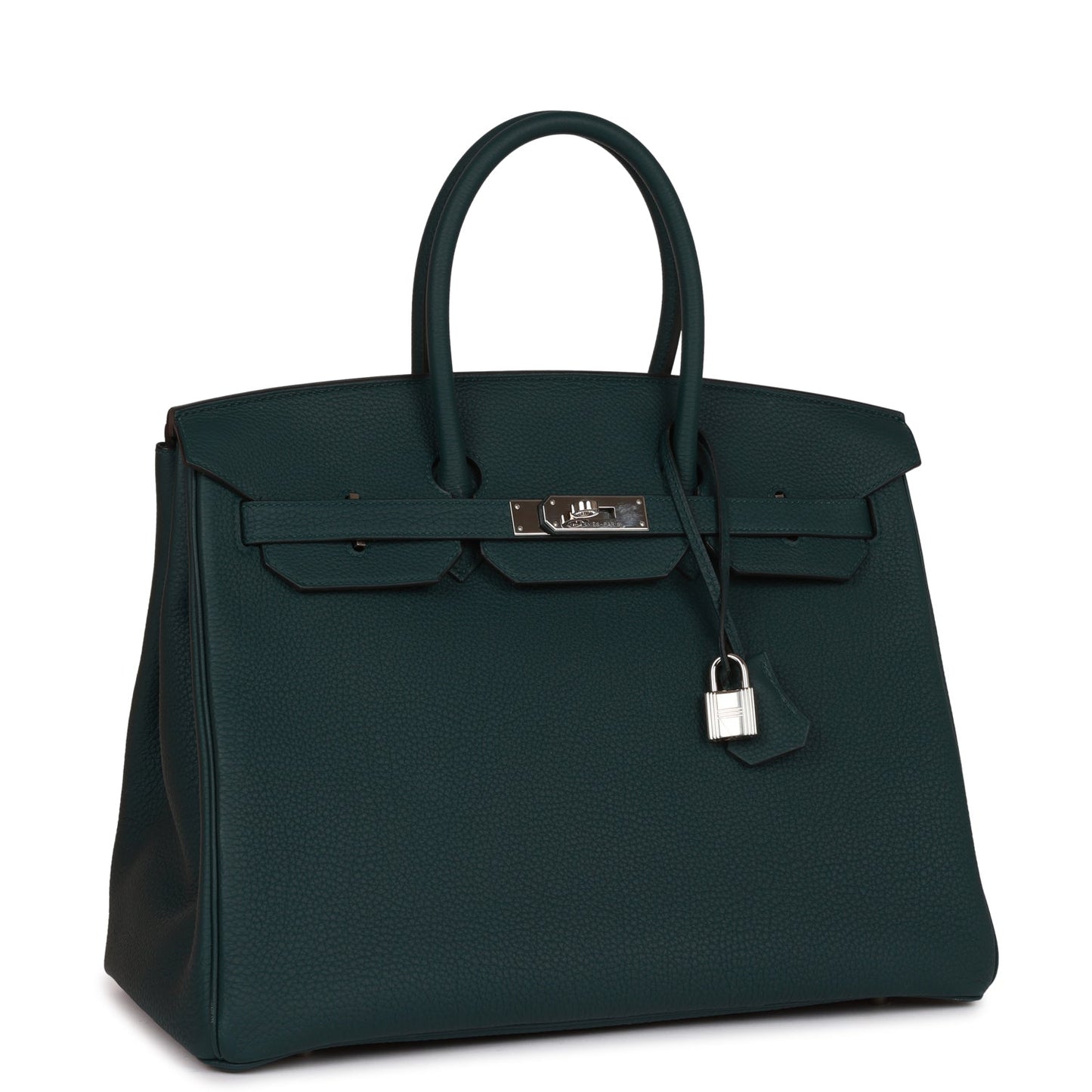 Hermes Birkin Vert Cypress Togo Palladium Hardware Handbag Travel Bag