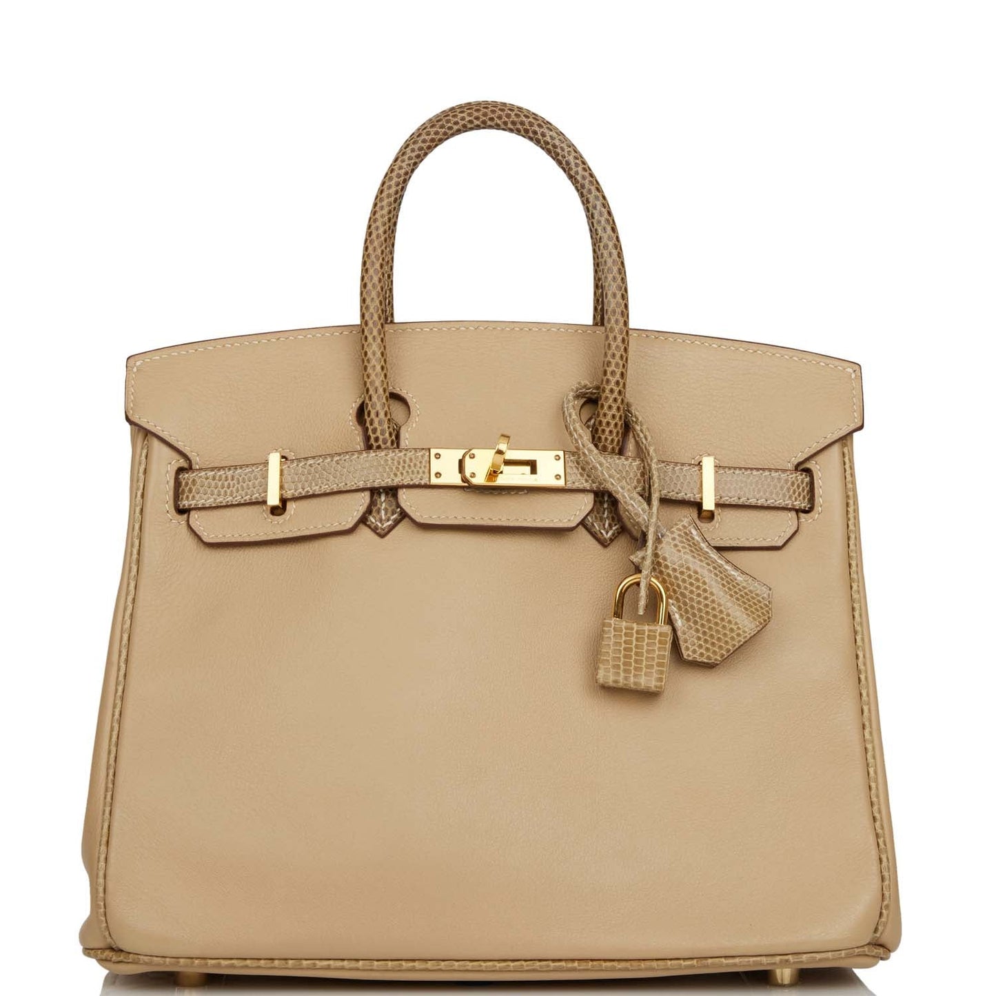 Hermes Birkin Ficelle Lizard And Argyle Swift Hardware Gold Travel Bag