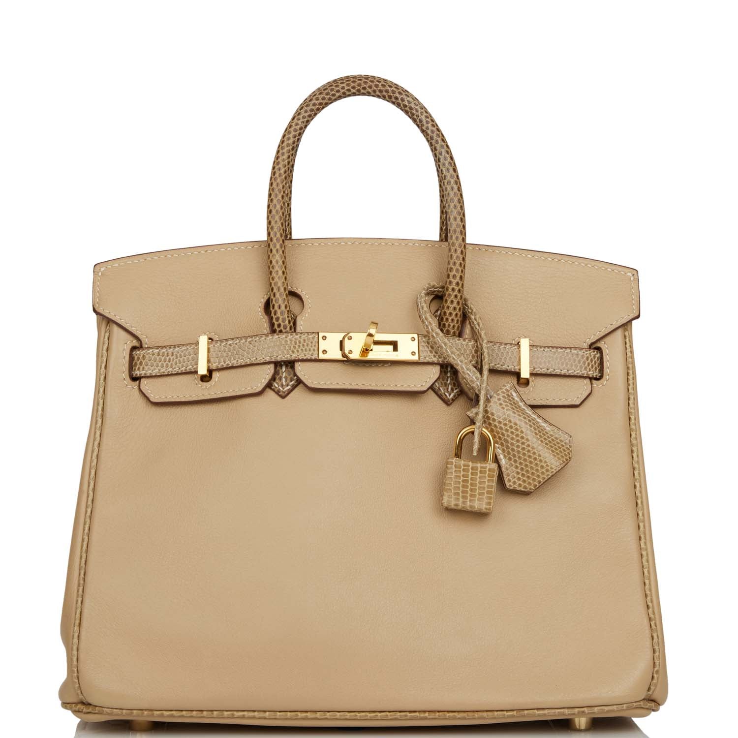 Hermes Birkin Ficelle Lizard And Argyle Swift Hardware Gold Travel Bag