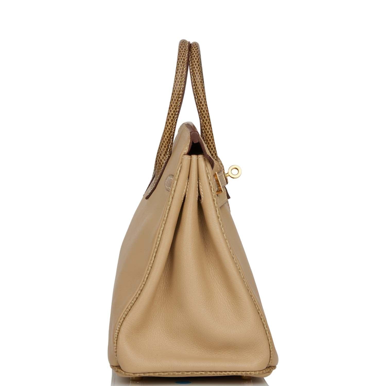 Hermes Birkin Ficelle Lizard And Argyle Swift Hardware Gold Travel Bag