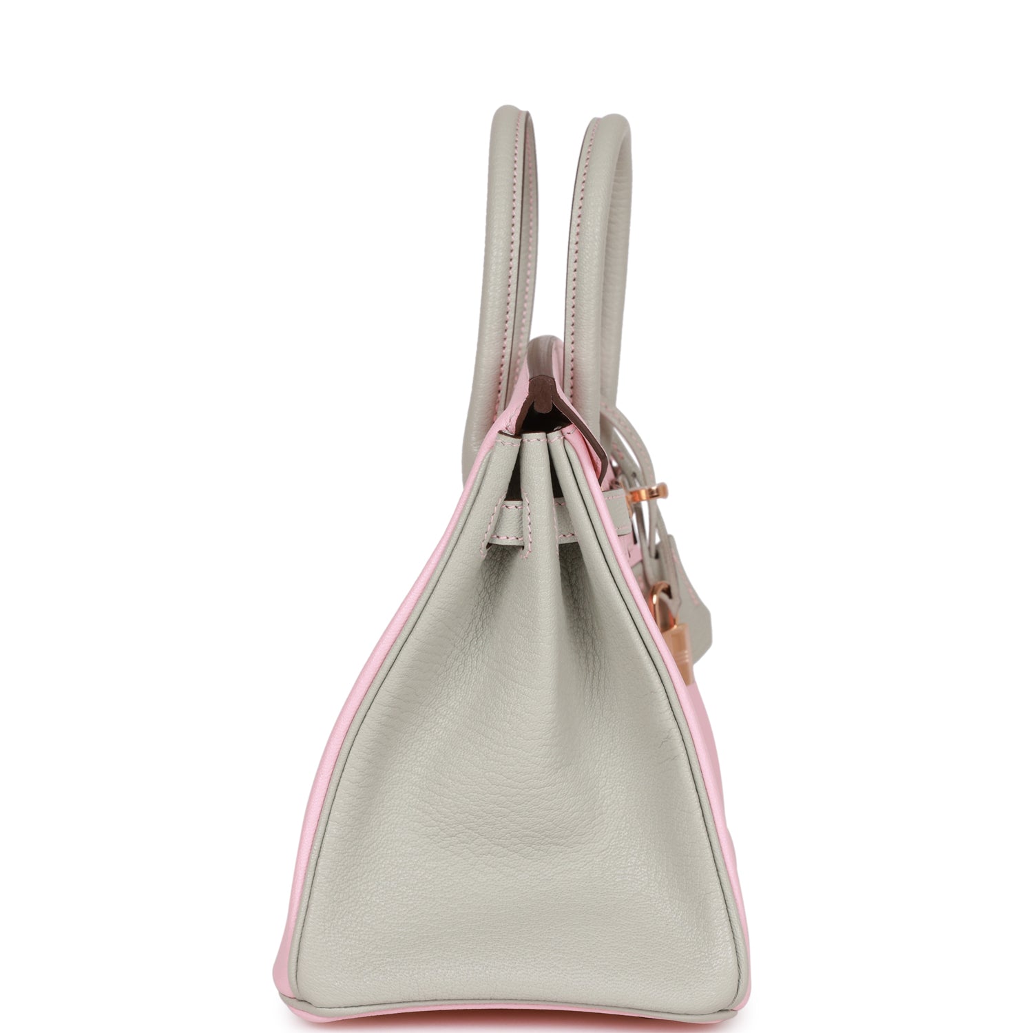 Hermes Birkin Hss Rose Sakura And Gris Perle Chevre Gold Travel Bag