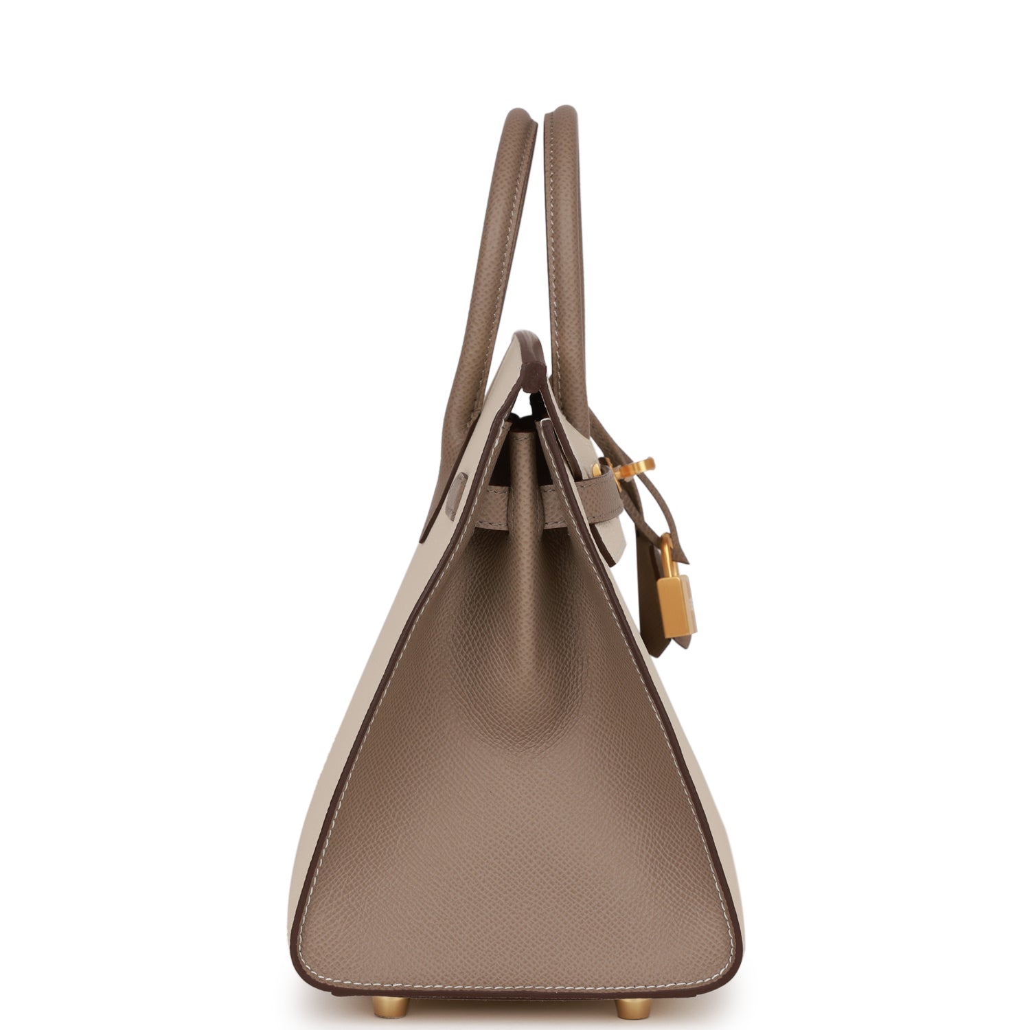 Hermes Birkin Sellier Craie And Gris Asphalte Epsom Gold Travel Bag
