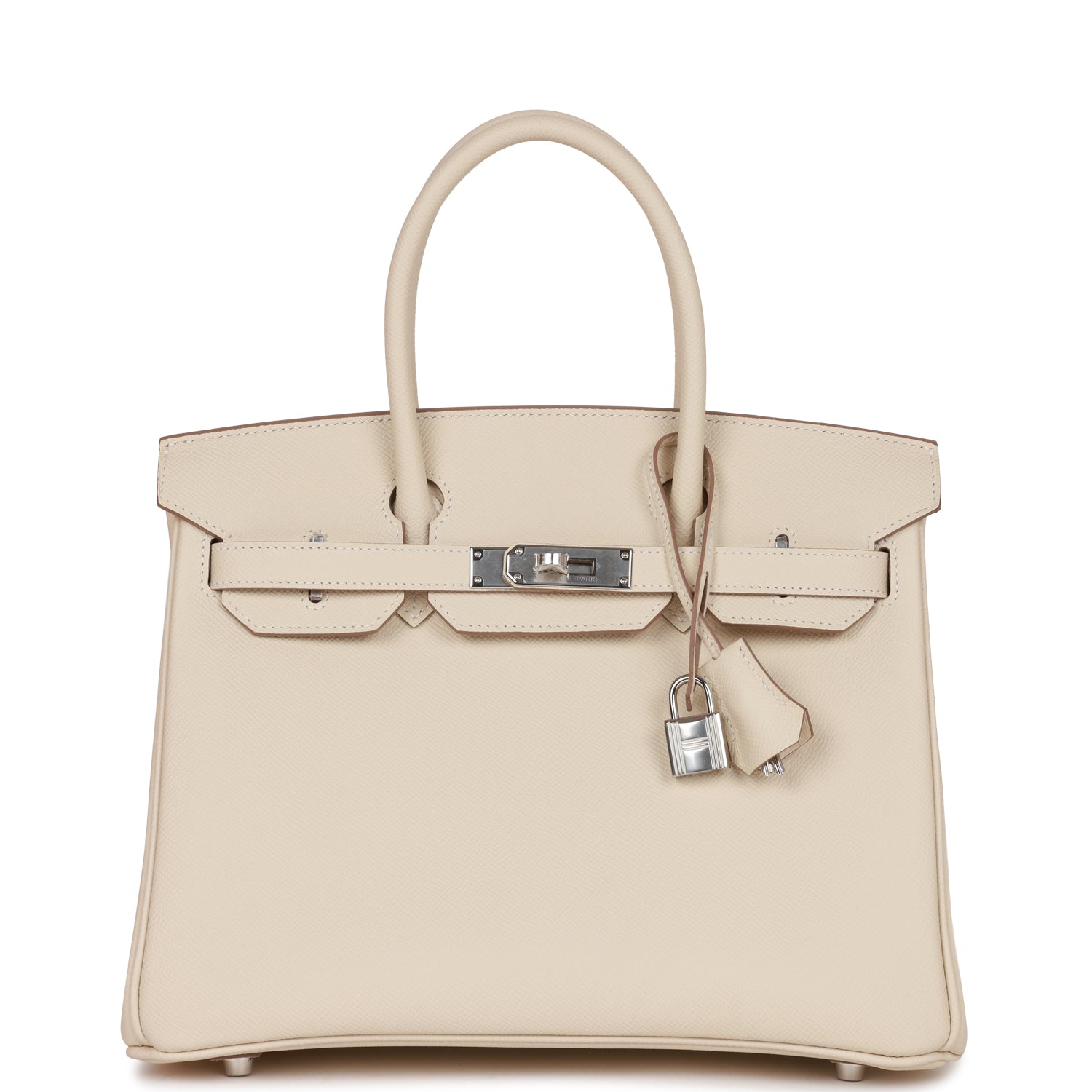 Hermes Birkin Craie Epsom Palladium Hardware Handbag Travel Bag