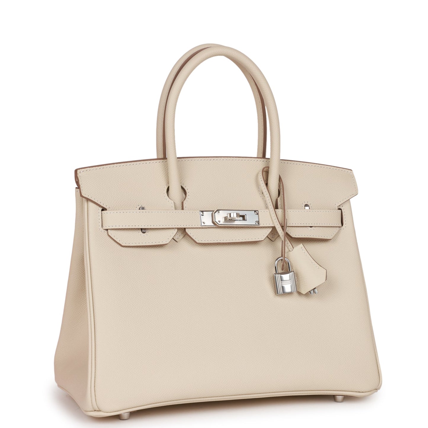 Hermes Birkin Craie Epsom Palladium Hardware Handbag Travel Bag