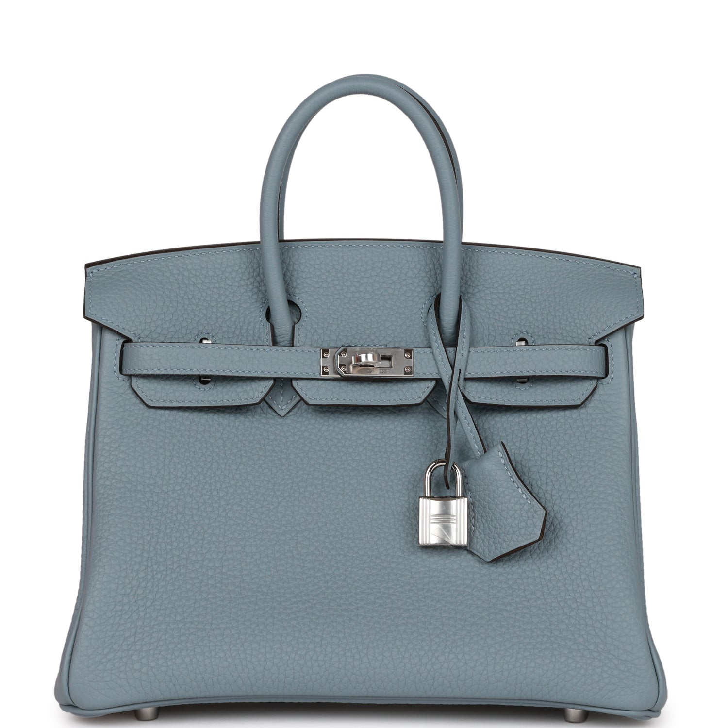 Hermes Birkin Bleu Lin Verso Togo Palladium Hardware Handbag Travel Bag