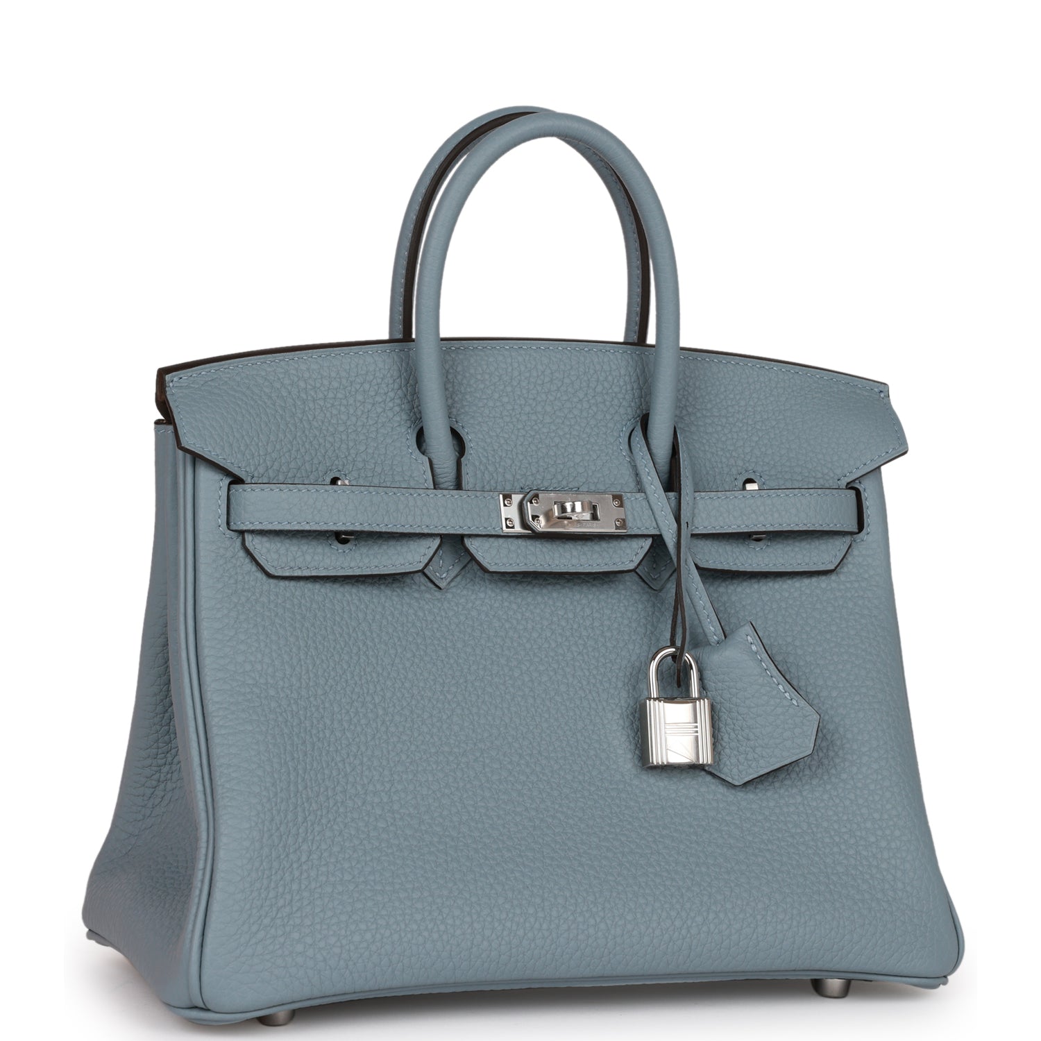 Hermes Birkin Bleu Lin Verso Togo Palladium Hardware Handbag Travel Bag