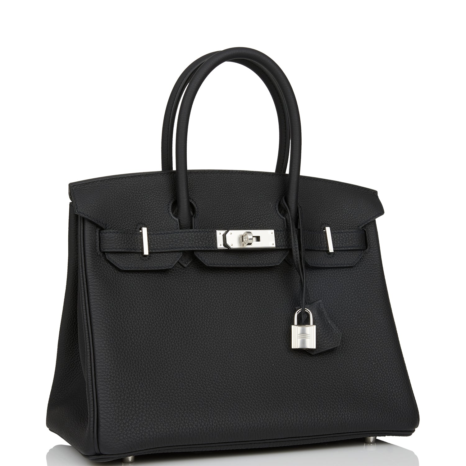 Hermes Birkin Togo Palladium Hardware Handbag Black Travel Bag 21