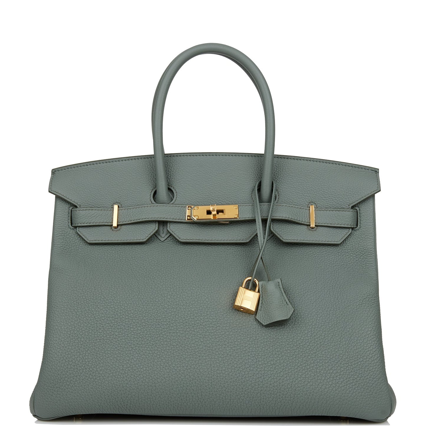 Hermes Birkin Vert Amande Togo Hardware Handbag Gold Travel Bag