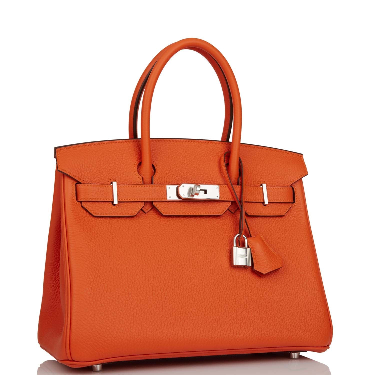 Hermes Birkin Feu Clemence Palladium Hardware Handbag Travel Bag Palladium Hardware