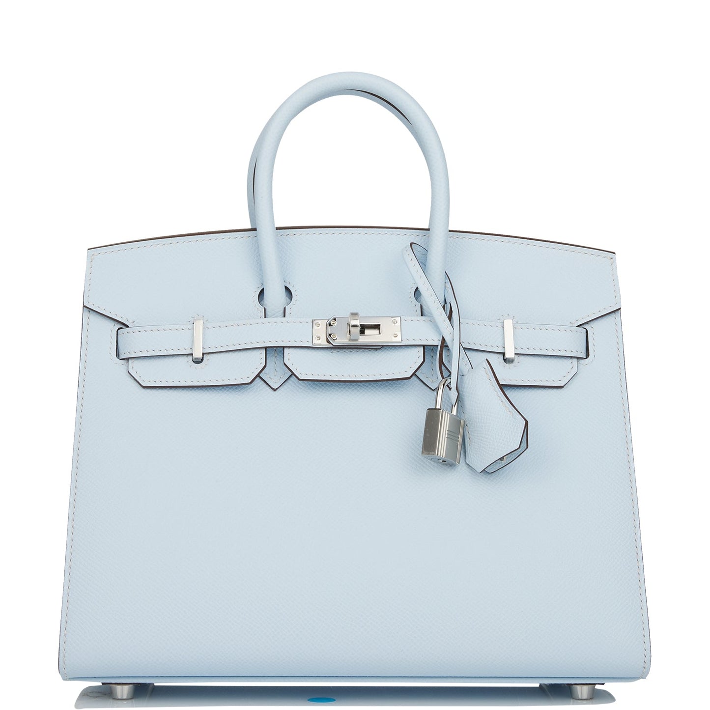 Hermes Birkin Sellier Bleu Brume Epsom Palladium Hardware Travel Bag