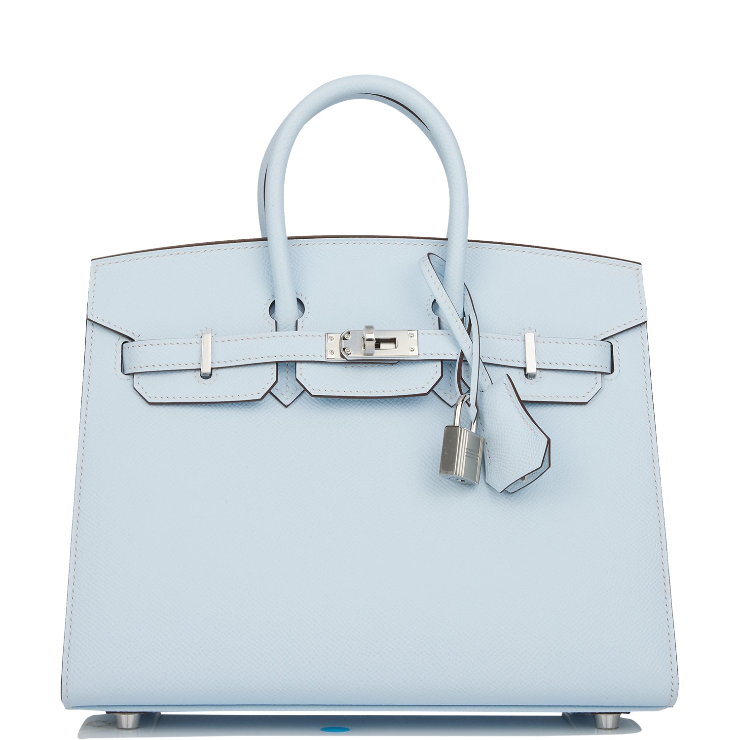 Hermes Birkin Sellier Bleu Brume Epsom Palladium Hardware Travel Bag