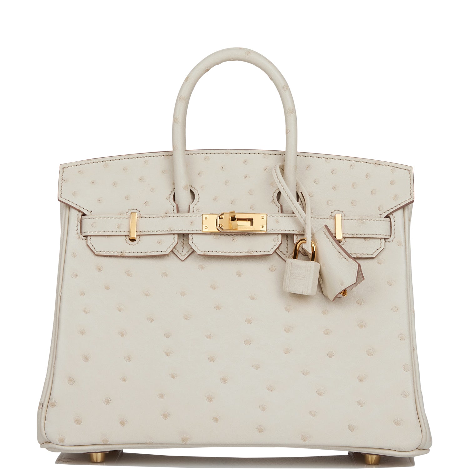 Hermes Birkin Beton Ostrich Hardware Handbag Gold Travel Bag Gold Hardware