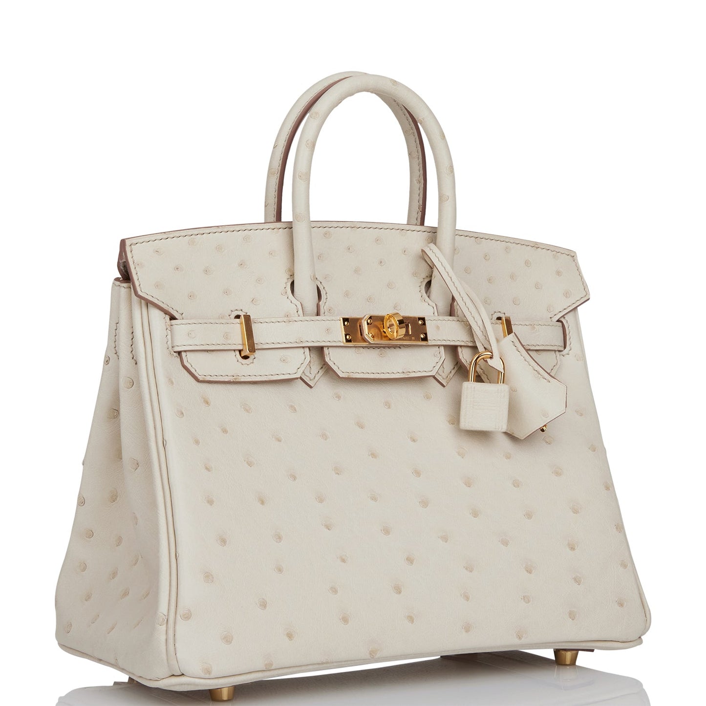 Hermes Birkin Beton Ostrich Hardware Handbag Gold Travel Bag Gold Hardware