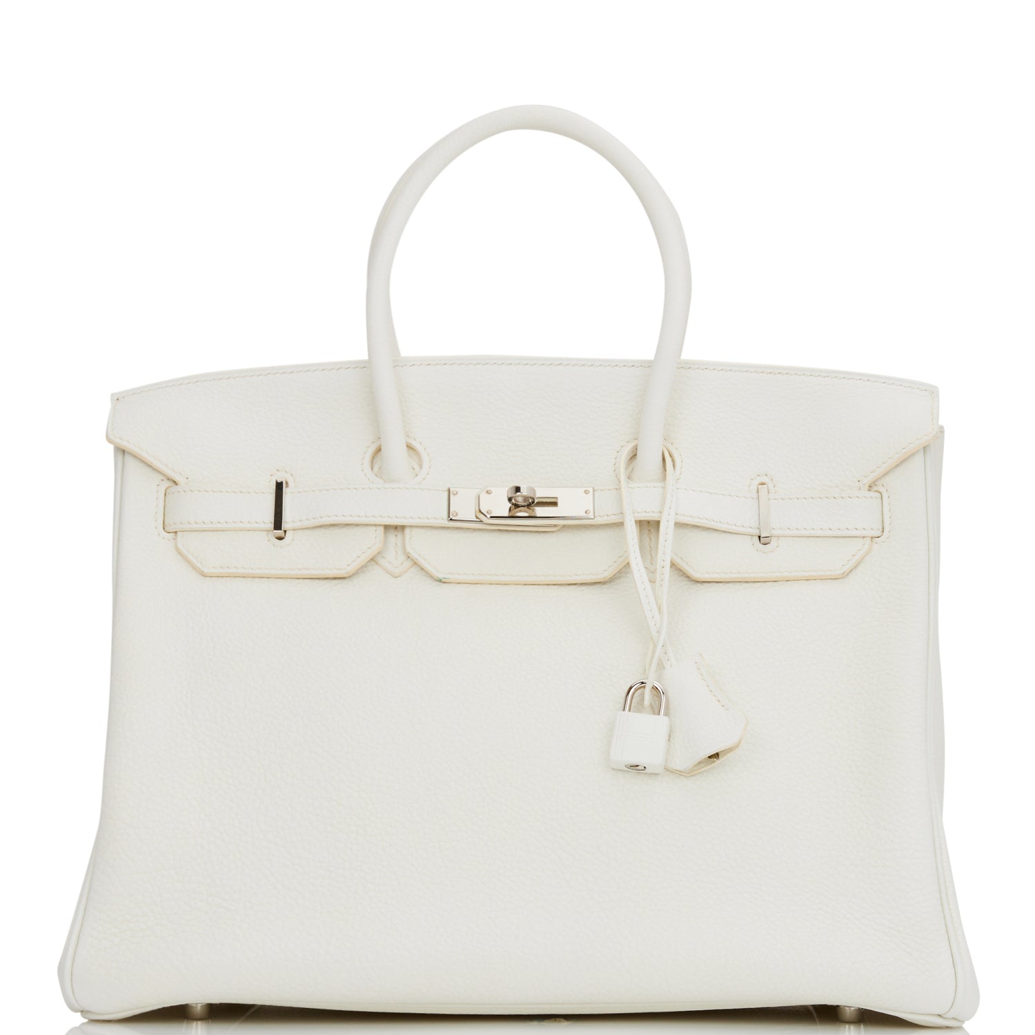 Hermes Birkin Clemence Palladium Hardware Handbag White Travel Bag