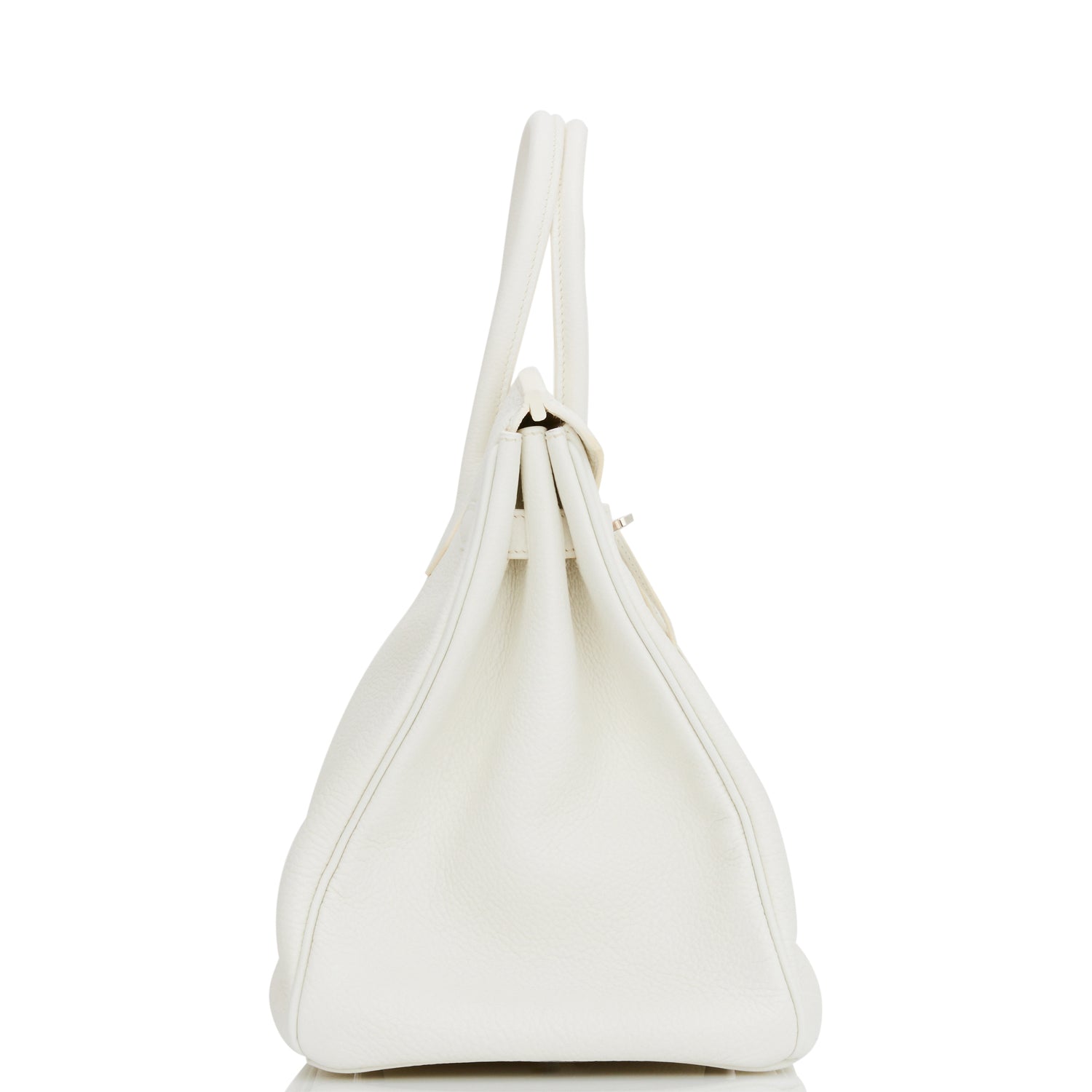 Hermes Birkin Clemence Palladium Hardware Handbag White Travel Bag