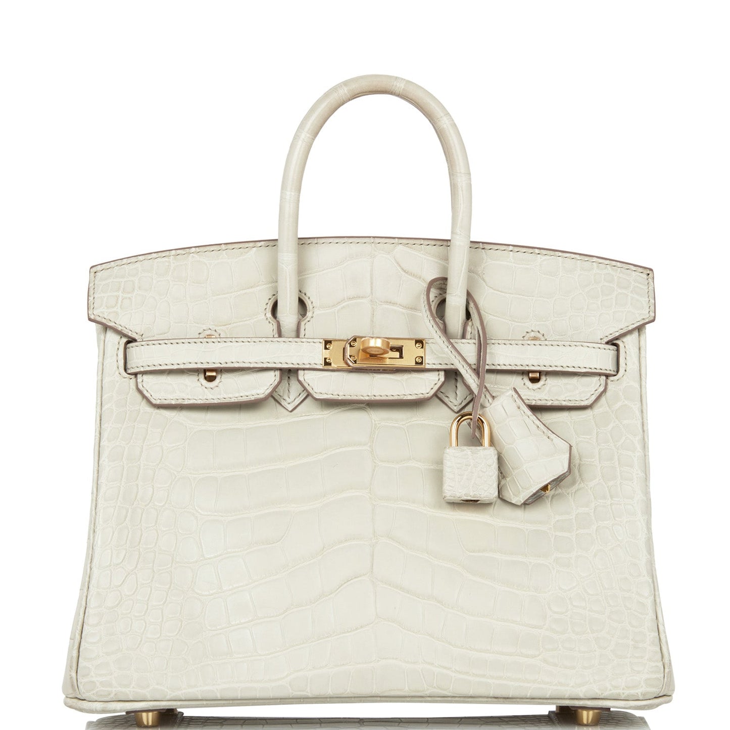 Hermes Birkin Beton Matte Alligator Hardware Handbag Gold Travel Bag