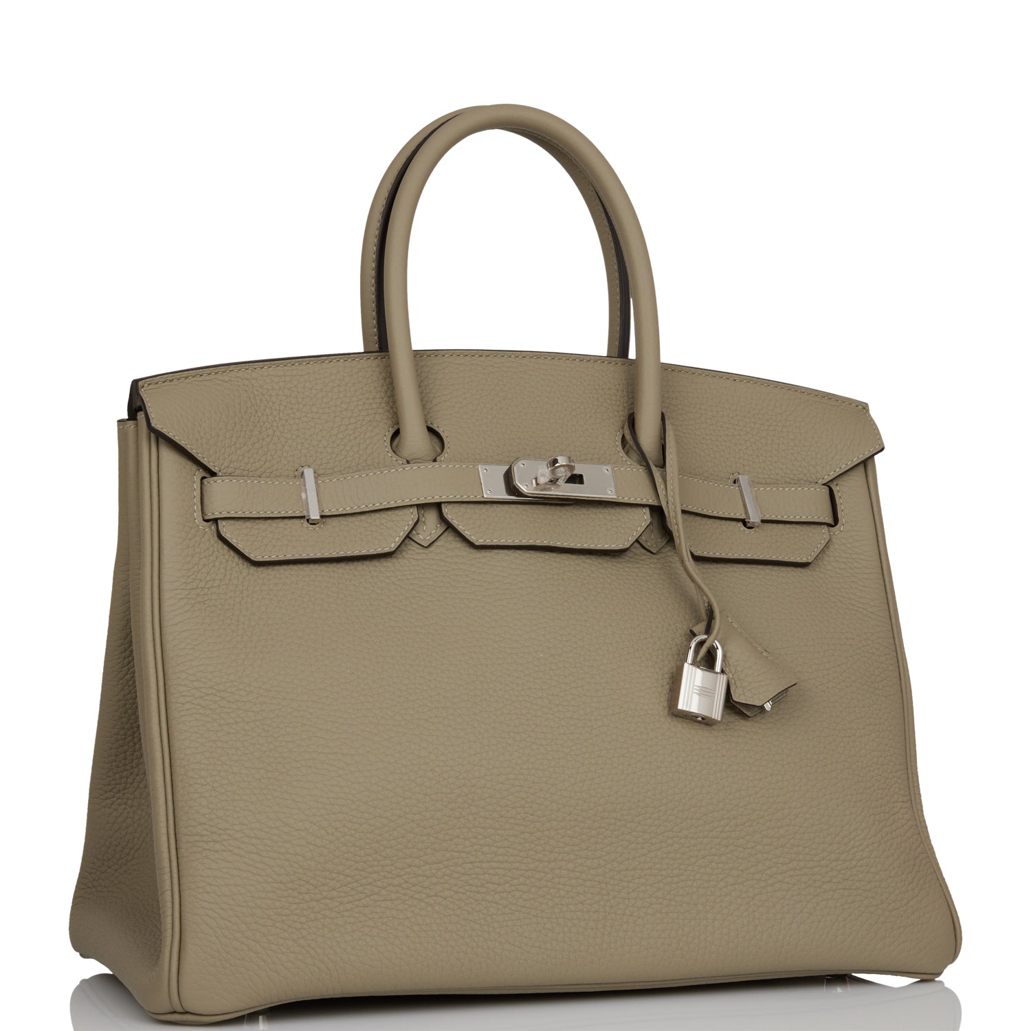 Hermes Birkin Sage Clemence Palladium Hardware Handbag Travel Bag