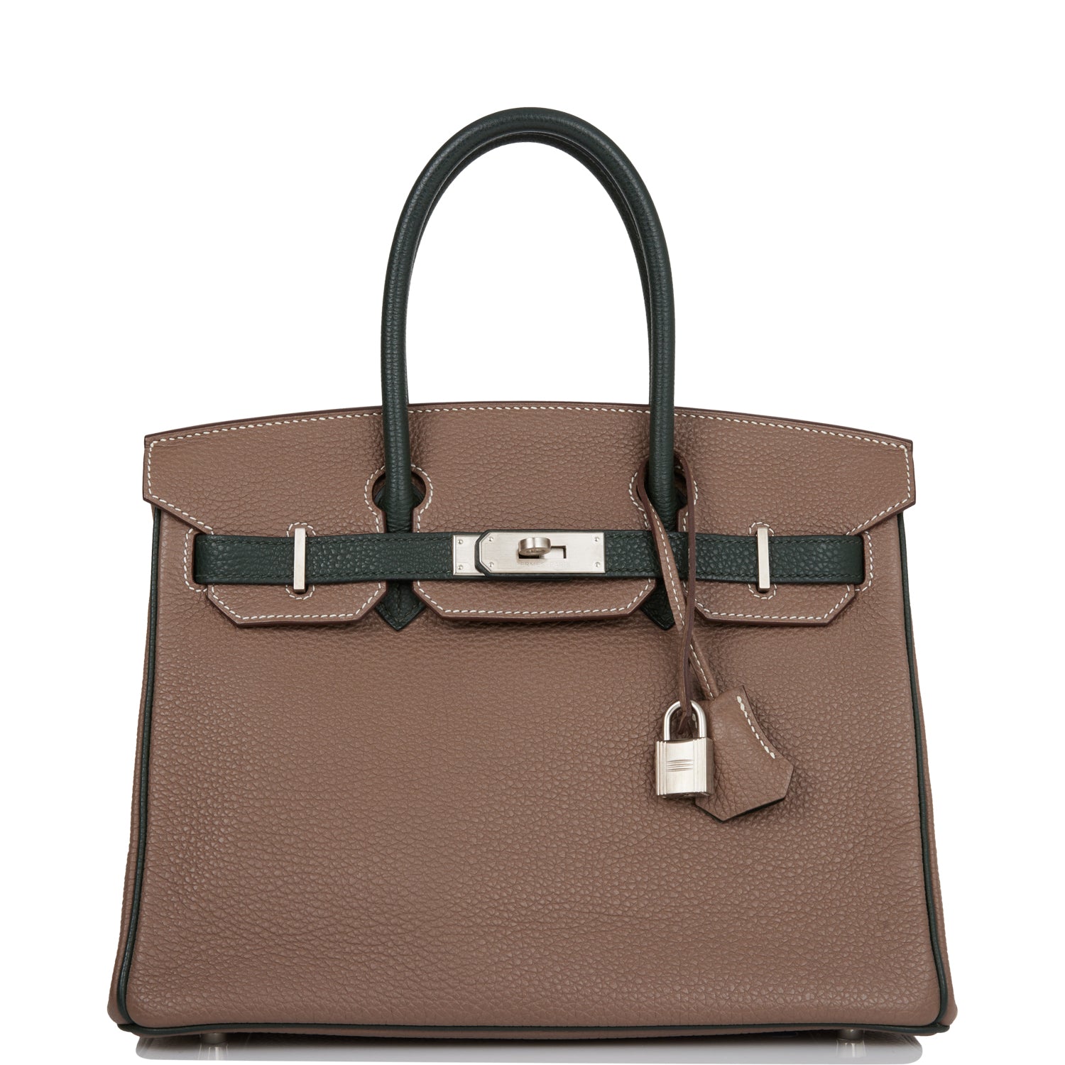 Hermes Special Order Hss Birkin Etoupe And Vert Travel Bag