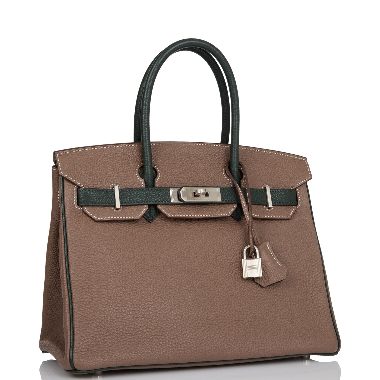 Hermes Special Order Hss Birkin Etoupe And Vert Travel Bag