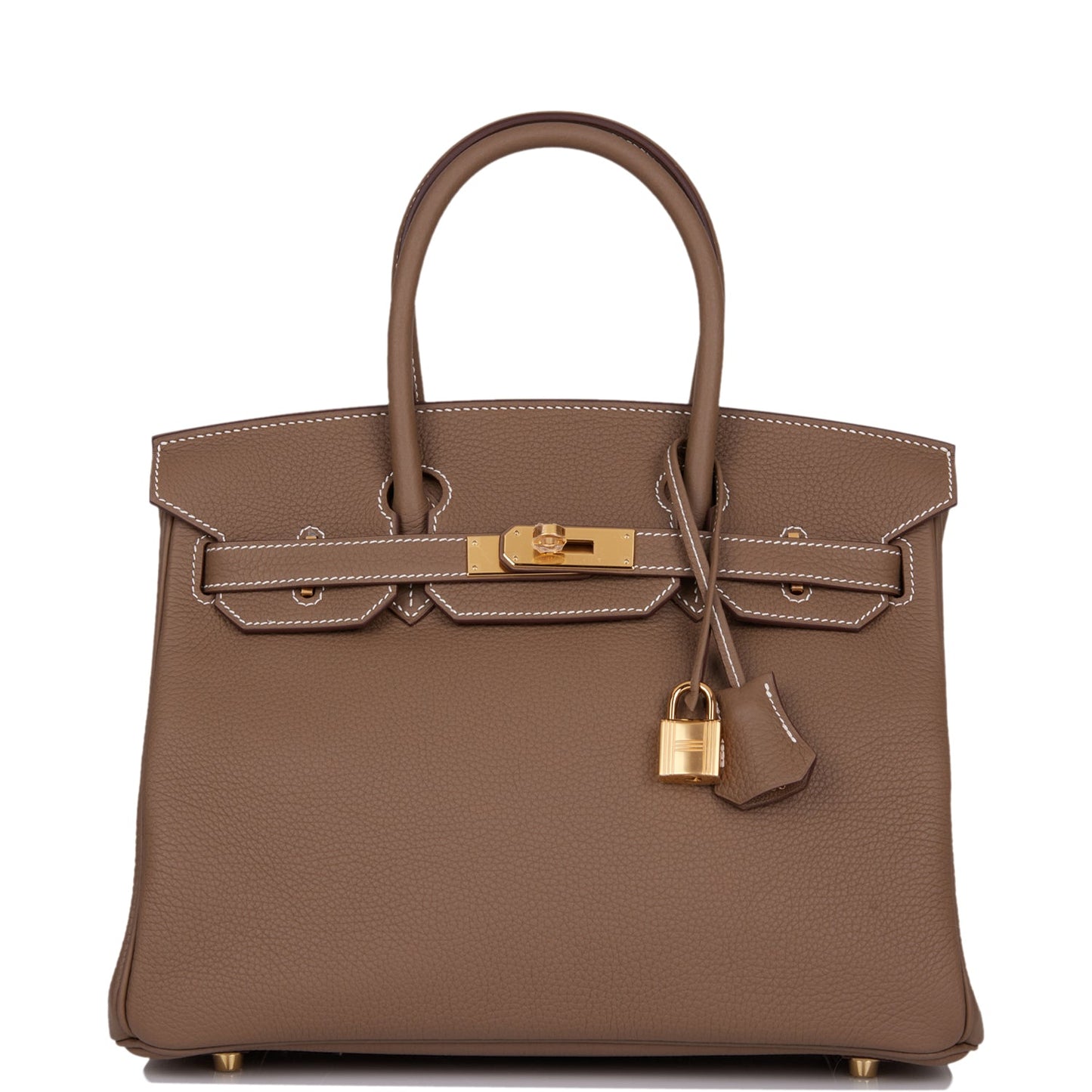 Hermes Birkin Etoupe Clemence Hardware Handbag Gold Travel Bag