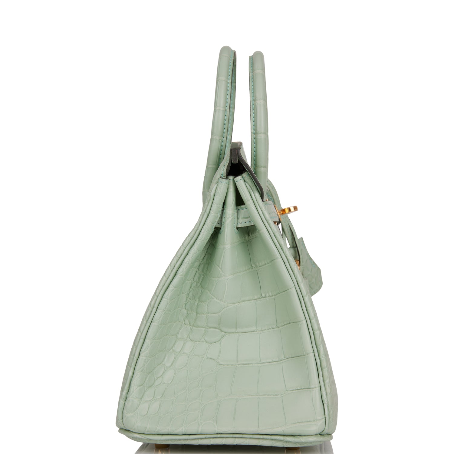 Hermes Birkin Vert Eau Matte Alligator Hardware Handbag Gold Travel Bag