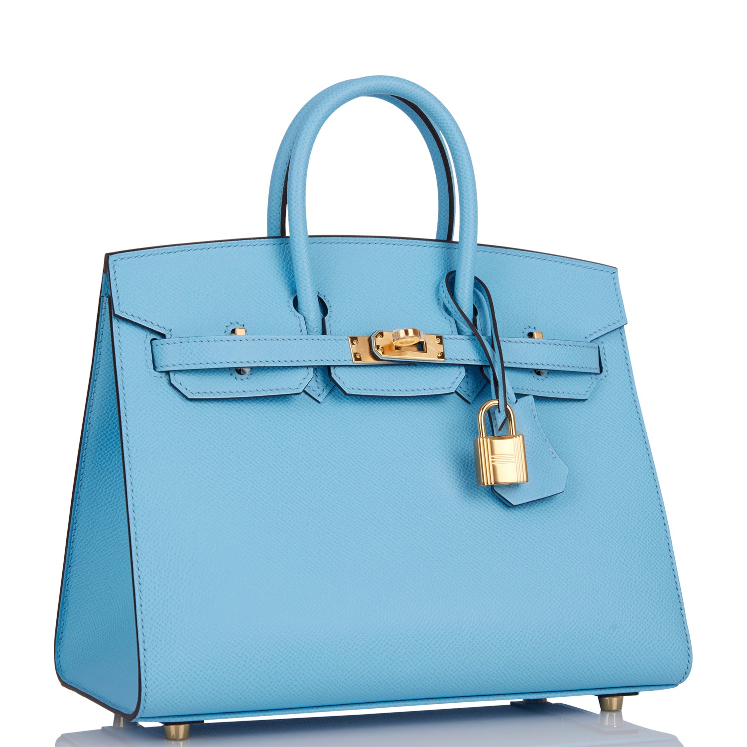 Hermes Birkin Sellier Celeste Epsom Hardware Handbag Gold Travel Bag
