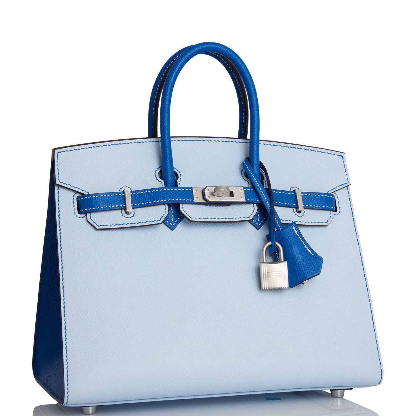 Hermes Birkin Sellier Bleu Brume And Bleu Zellige Travel Bag
