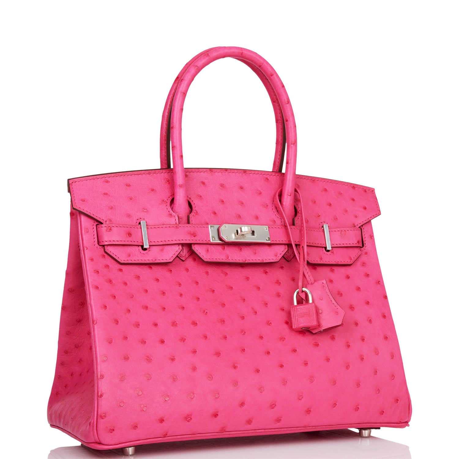 Hermes Birkin Rose Tyrien Ostrich Palladium Hardware Handbag Travel Bag