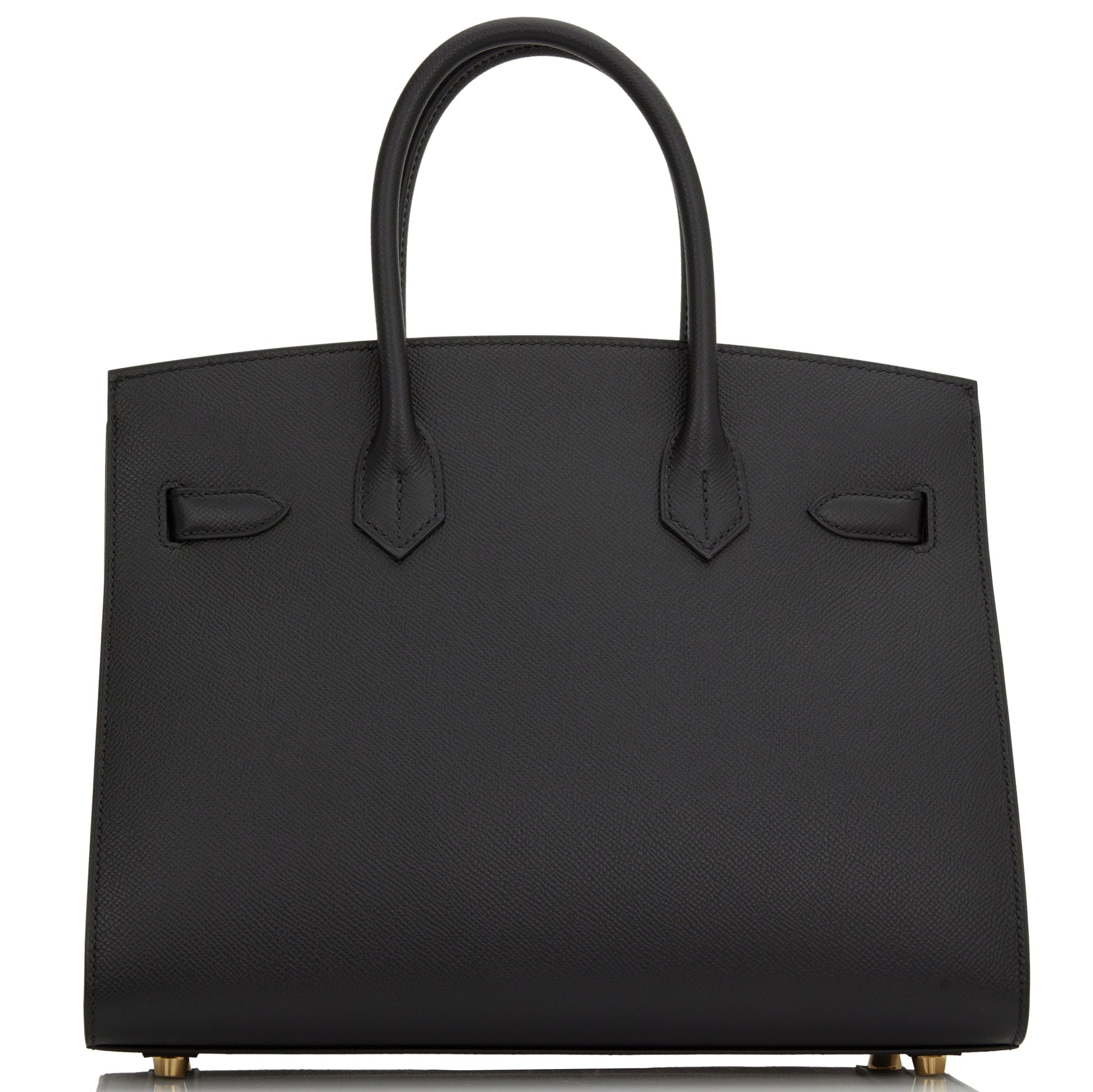 Hermes Birkin Sellier Epsom Hardware Handbag Black Gold Travel Bag