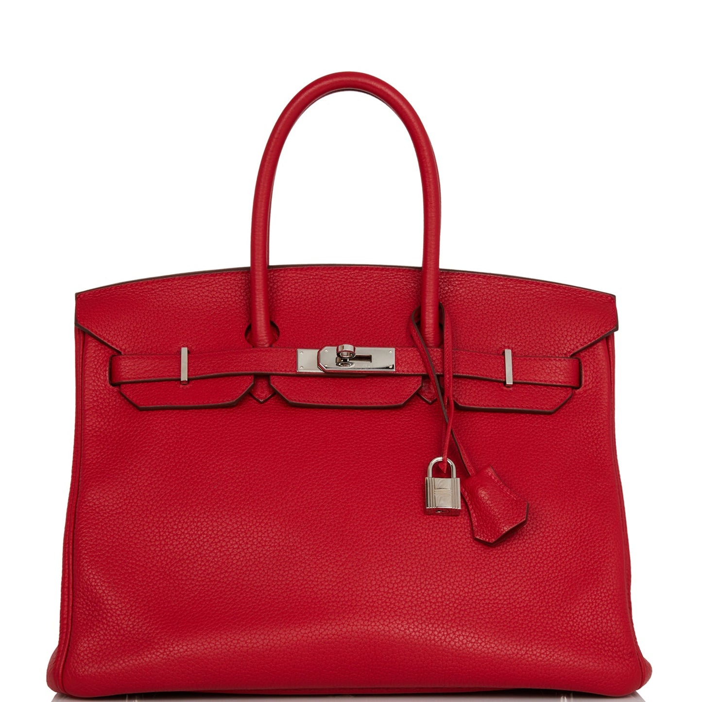 Hermes Birkin Rouge Cas Ue Clemence Palladium Hardware Handbag Travel Bag